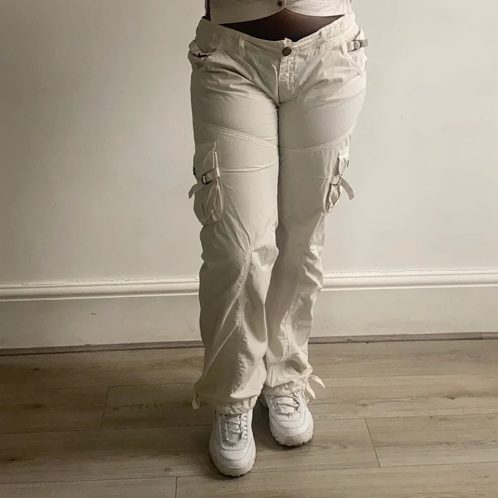 Buy Kocca Cargo Trousers - 32W UK 10 White Cotton Blend Refurbished - $13.25 Kocca Cargo Trousers - 32W UK 10 White Cotton Blend Refurbished - Thrifted (note: this is a term often used to describe second- refurbished available on Cerqular