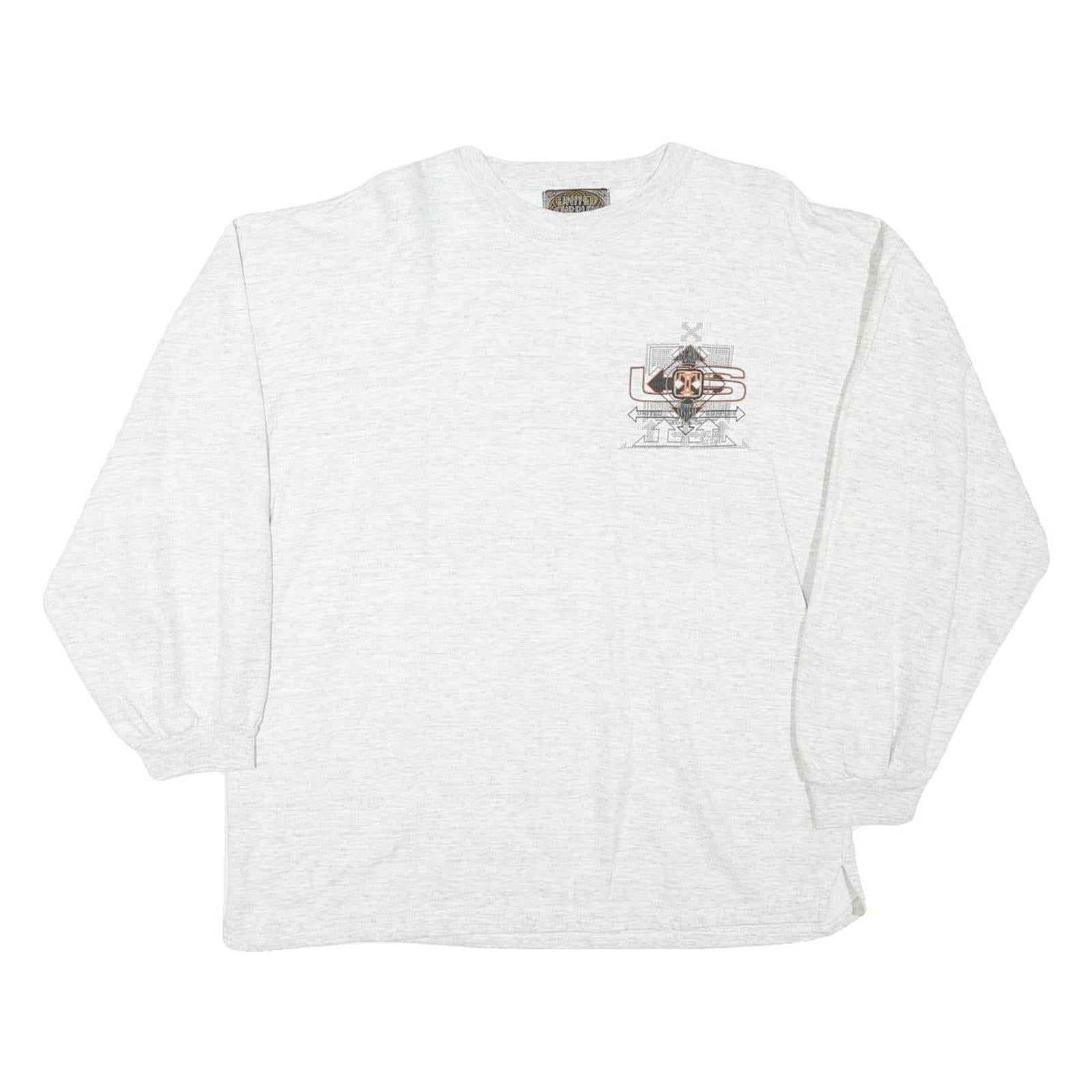 UNITED SURPLUS Mens Grey Cotton Blend Crew Neck M Graphic Print Sweatshirt Refurbished - N/A refurbished available on Cerqular