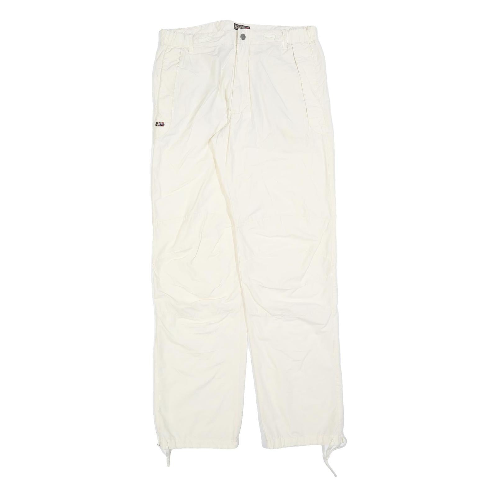 NAPAPIJRI Womens White Polyester Blend Regular Fit Straight Trousers W32 L32 Zip Refurbished - N/A refurbished available on Cerqular