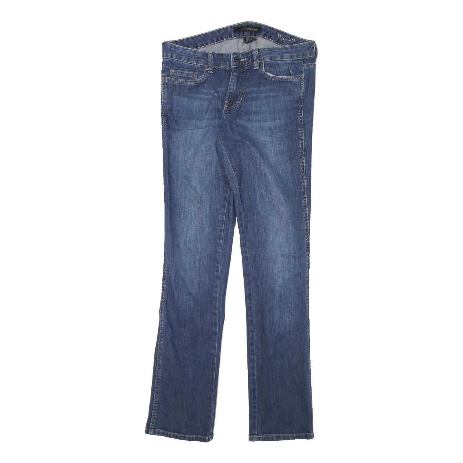 CALVIN KLEIN JEANS Womens Blue Slim Skinny Denim Medium W30 L32 Cotton Blend Zip Refurbished - N/A refurbished available on Cerqular