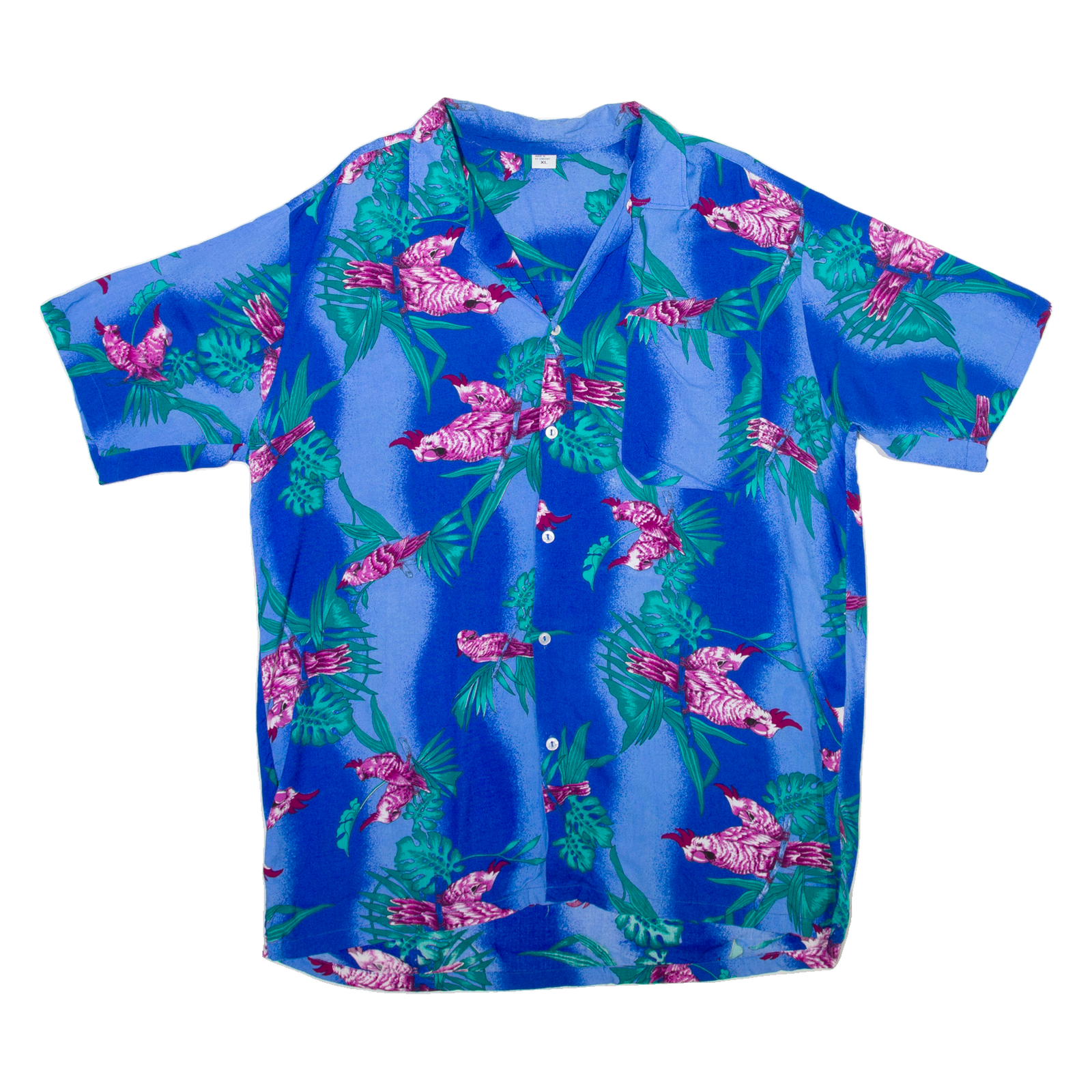 MADE IN ST VINCENT Mens Hawaiian Shirt Blue Floral XL Refurbished - N/A refurbished available on Cerqular