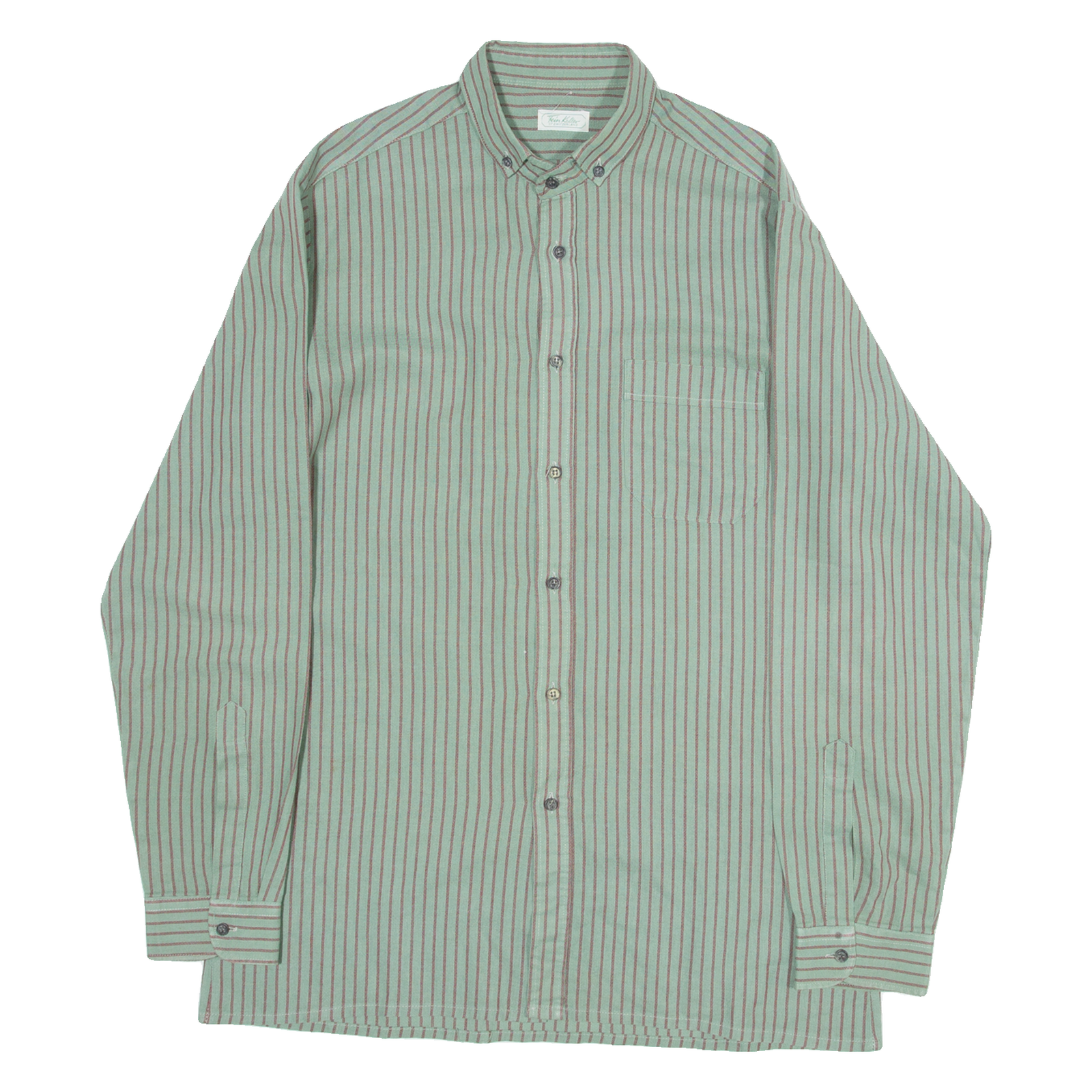 Mens Shirt Green Striped Long Sleeve M Refurbished - N/A refurbished available on Cerqular