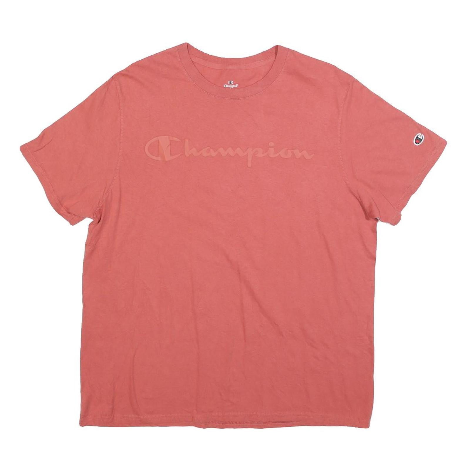 CHAMPION Mens Red Jersey L Short Sleeve Crew Neck Logo T-Shirt Casual Refurbished - N/A refurbished available on Cerqular