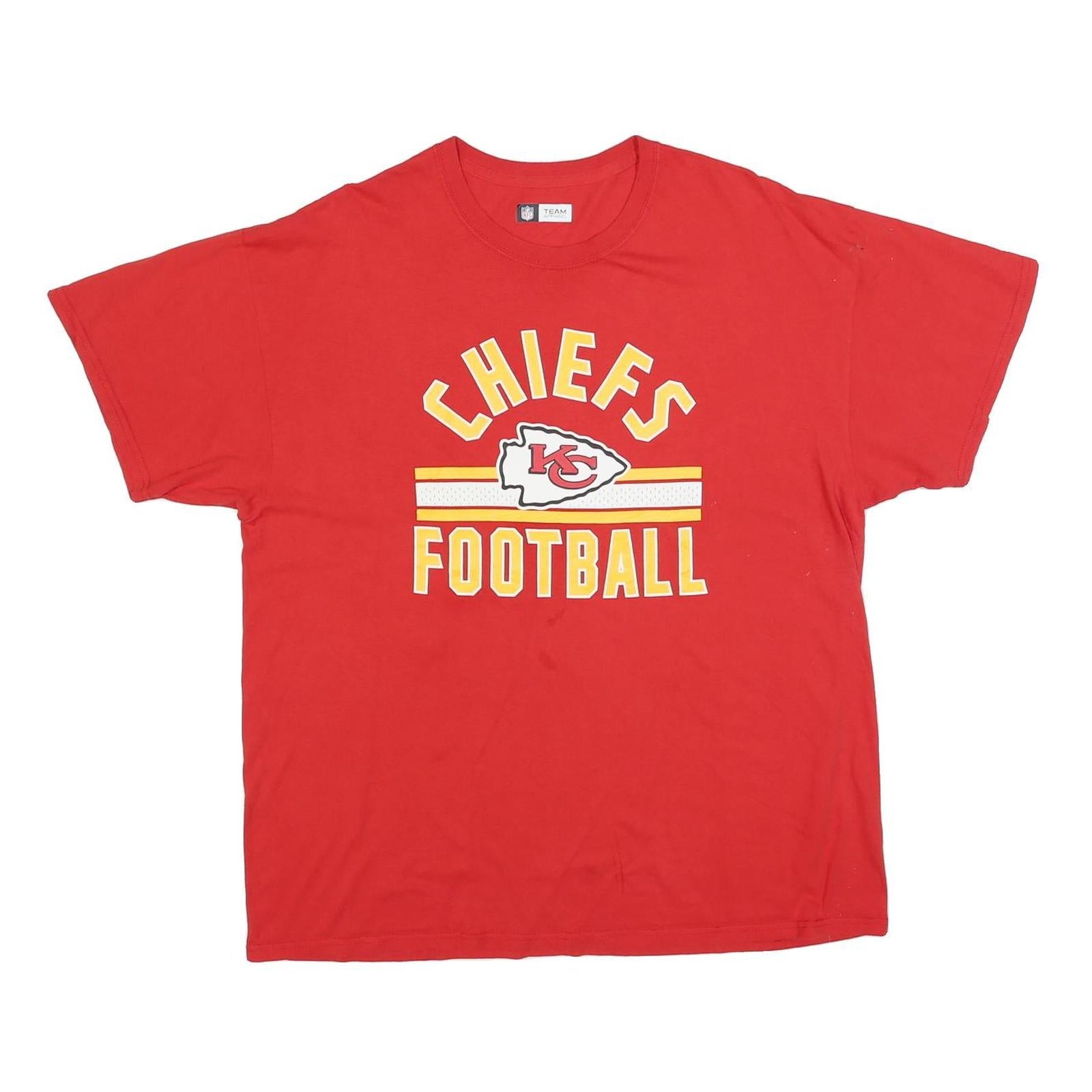 NFL Mens Red Chiefs Football Graphic T-Shirt XL Short Sleeve Crew Neck Refurbished - N/A refurbished available on Cerqular