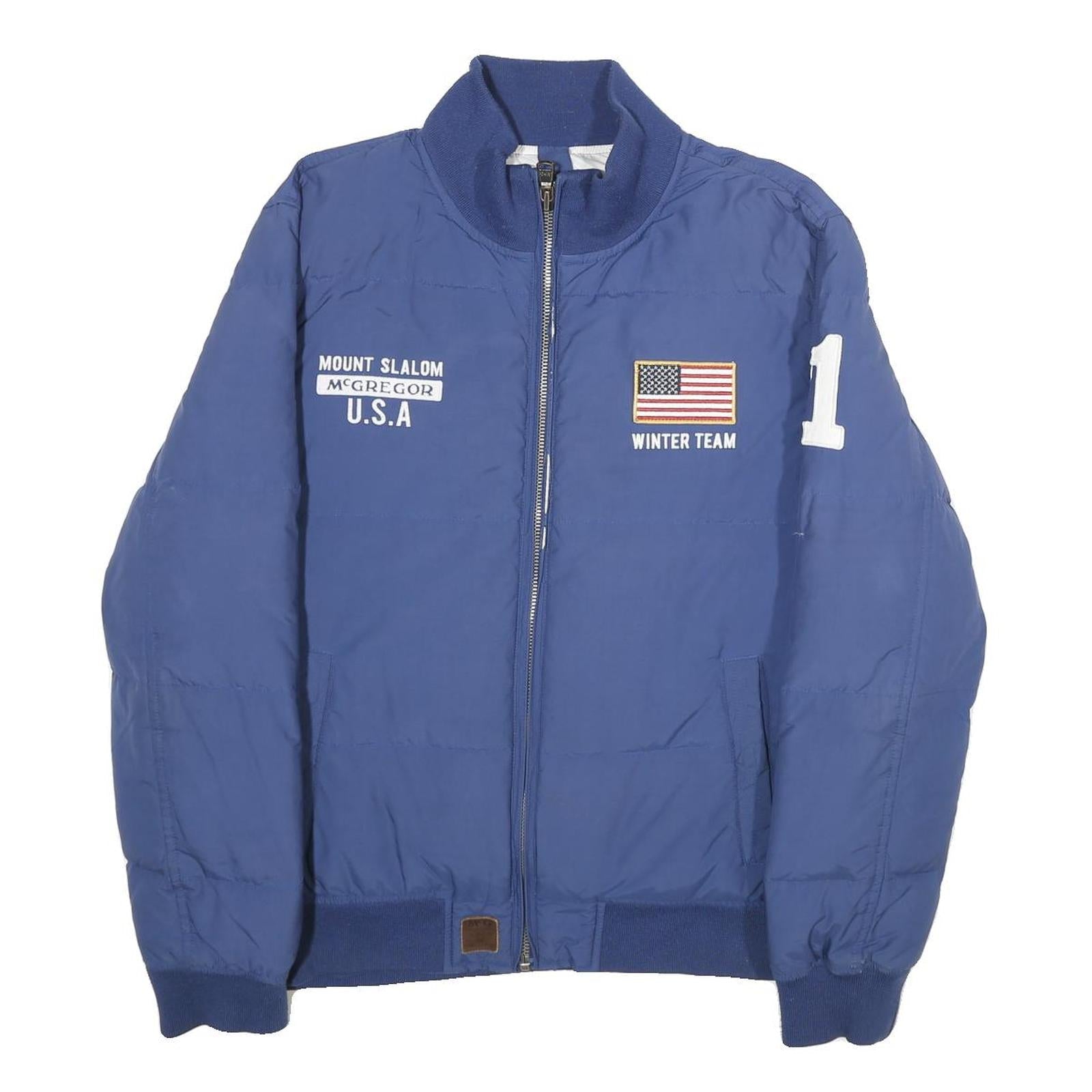 MCGREGOR Mens Blue Down Puffer Jacket L Zip Winter Team U.S.A Mount Slalom Refurbished - N/A refurbished available on Cerqular