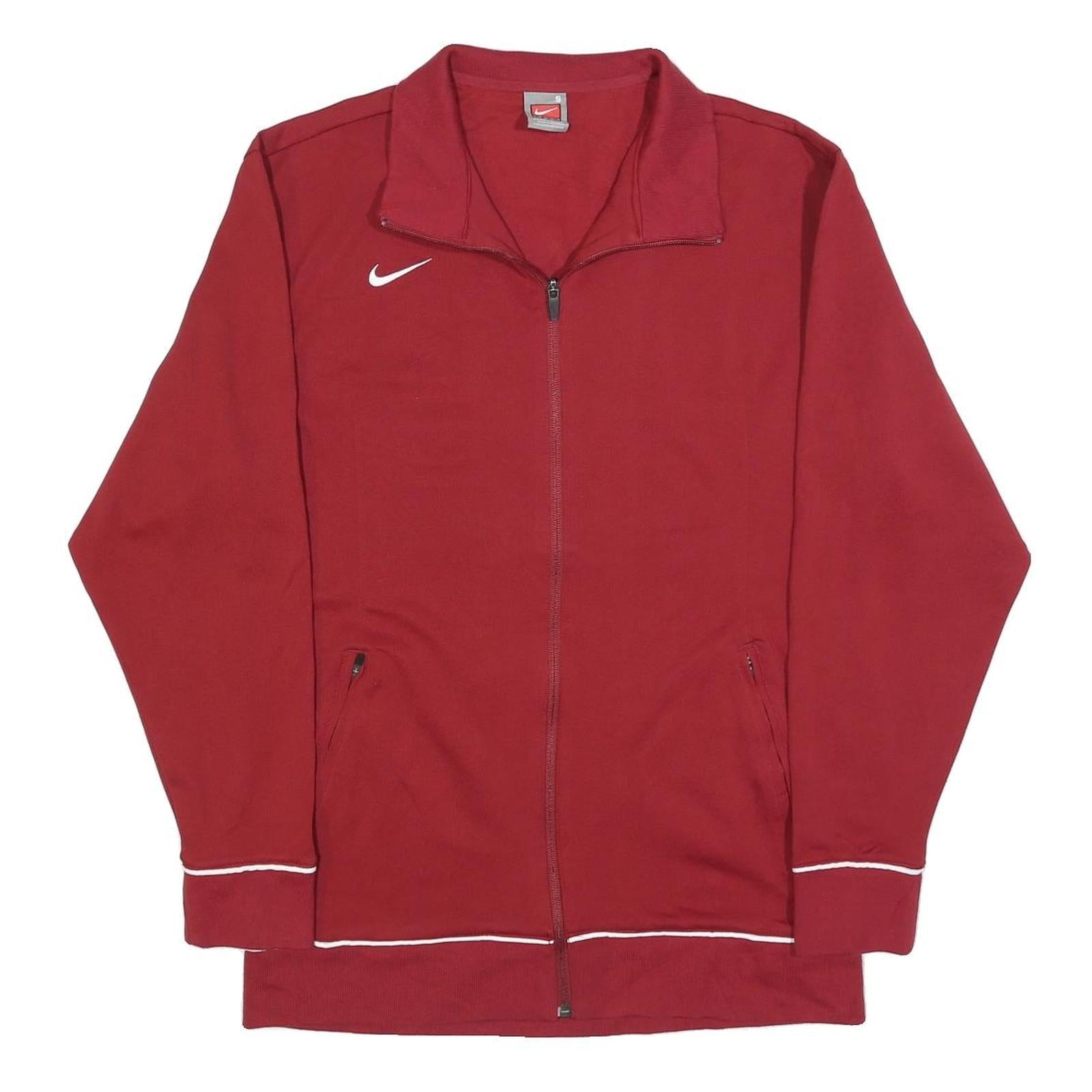 NIKE Mens Red Jacket S Polyester Blend Plain Zip Sports Casual Lightweight Refurbished - N/A refurbished available on Cerqular