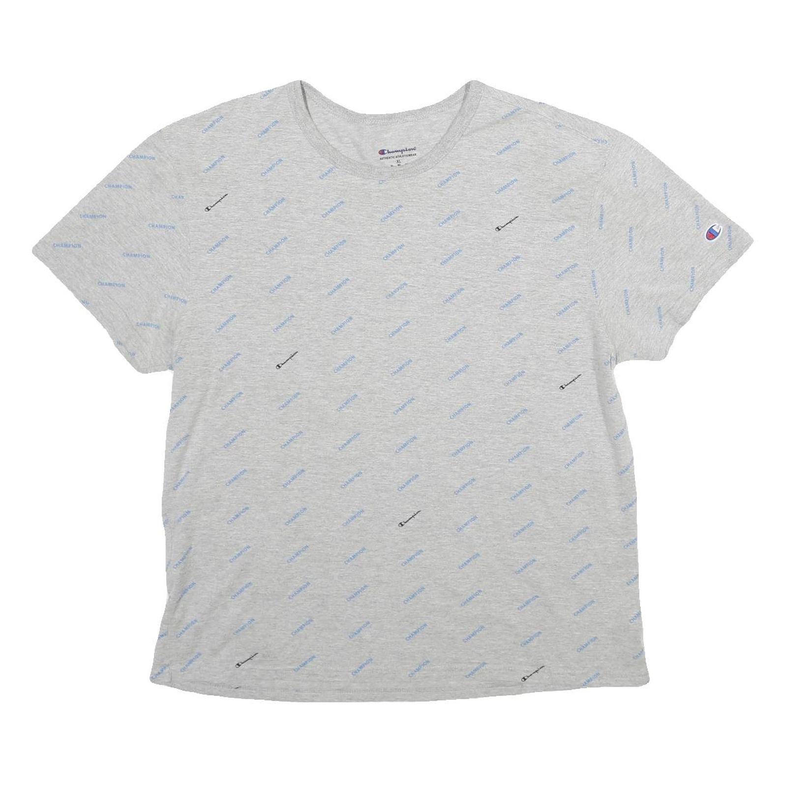 CHAMPION Mens Grey Graphic T-Shirt XL Short Sleeve Crew Neck Logo Print Refurbished - N/A refurbished available on Cerqular