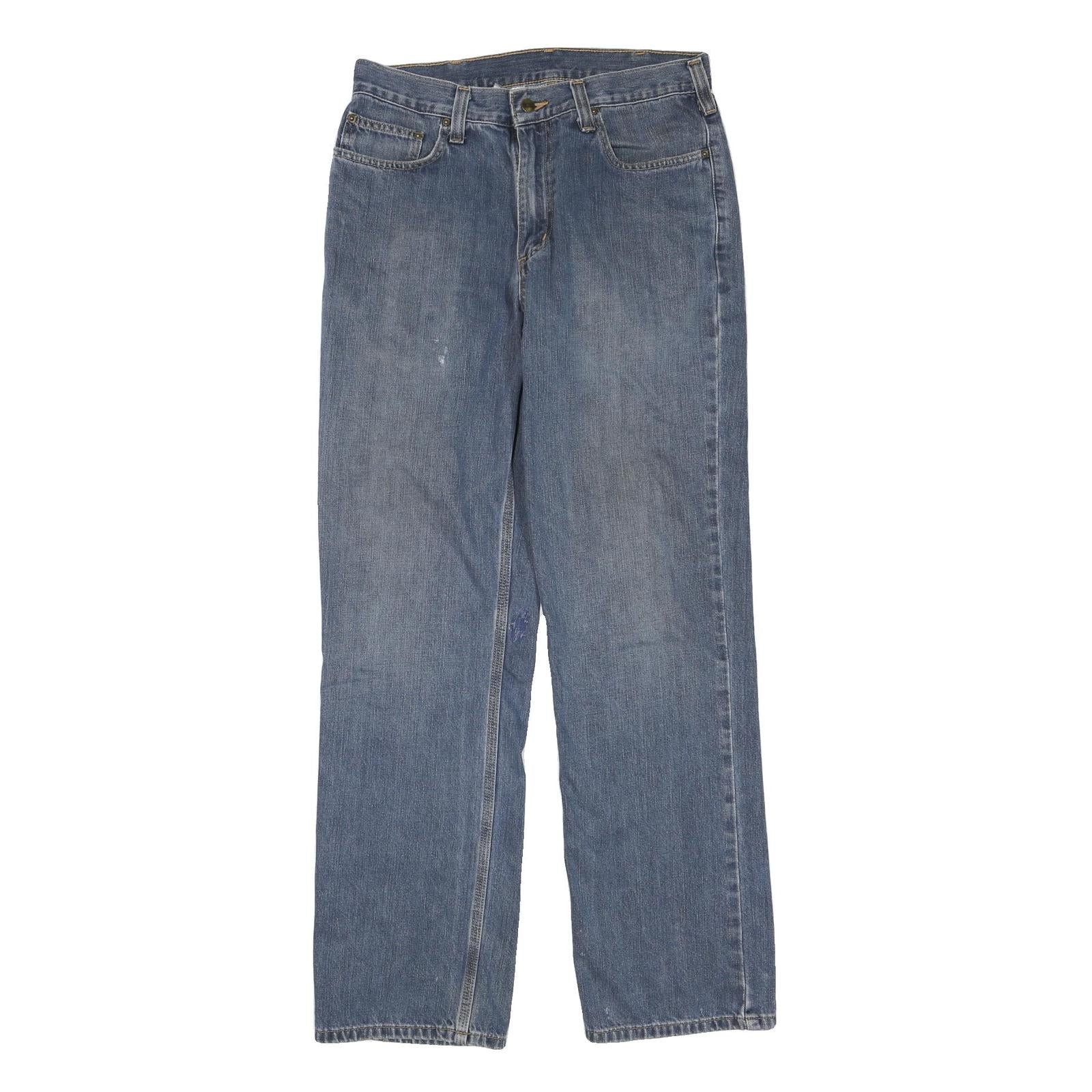 CARHARTT Mens Blue Regular Straight Denim Medium W33 L34 Cotton Blend Zip Jeans Refurbished - N/A refurbished available on Cerqular