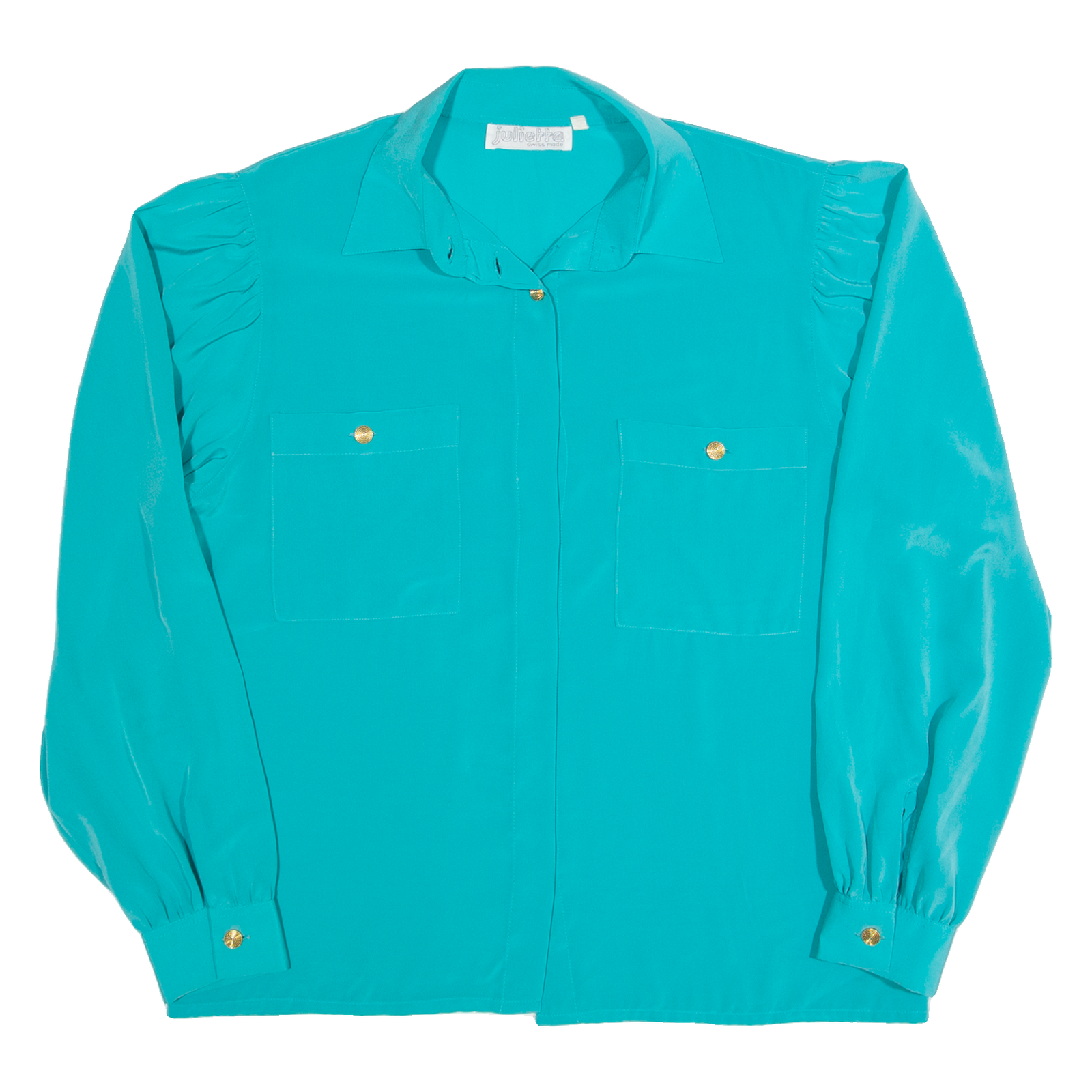 GIULIETTA Womens Shirt Blue Collared Long Sleeve 90s M Refurbished - N/A refurbished available on Cerqular