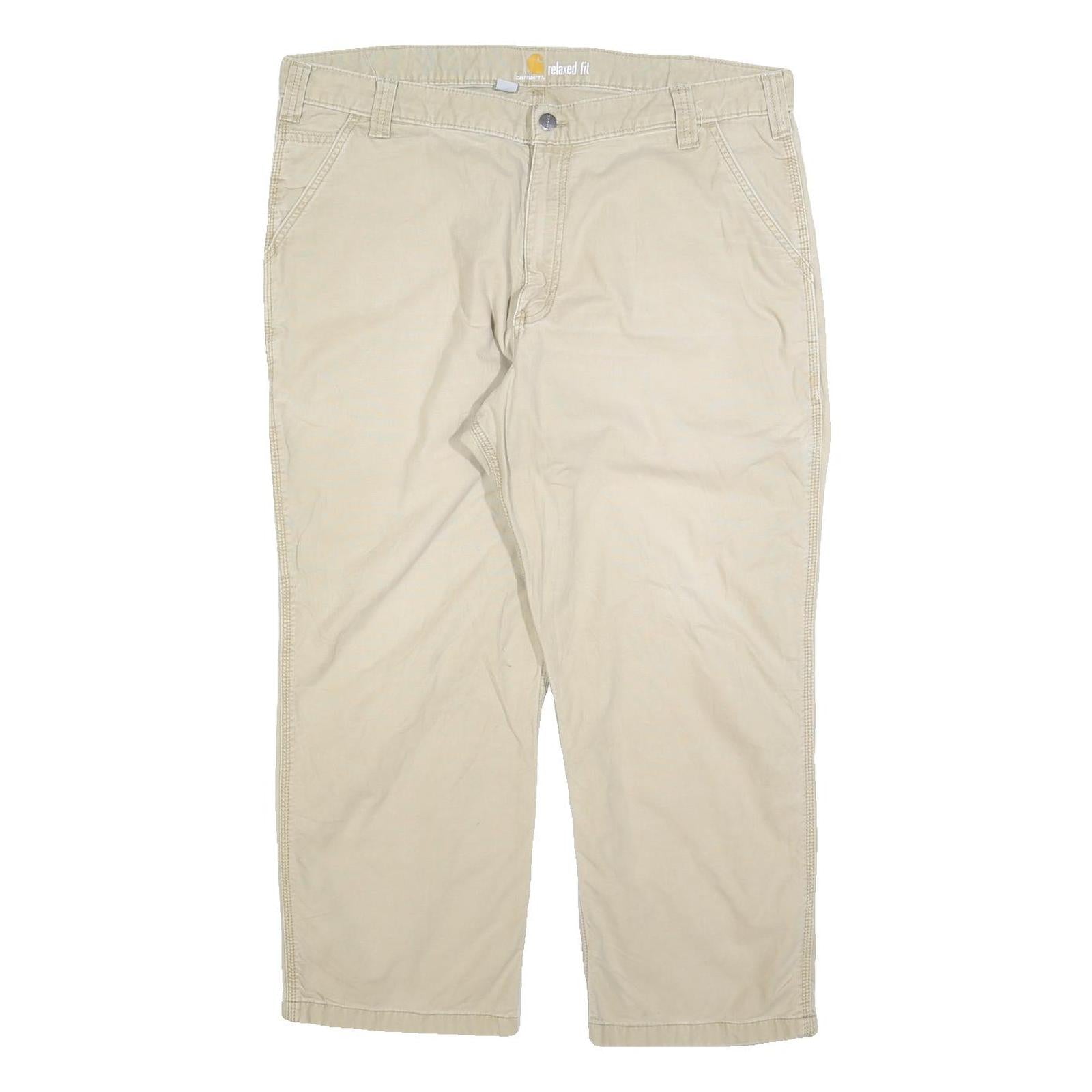 CARHARTT Mens Beige Cotton Blend Relaxed Fit Straight Trousers W40 L26 Workwear Refurbished - N/A refurbished available on Cerqular