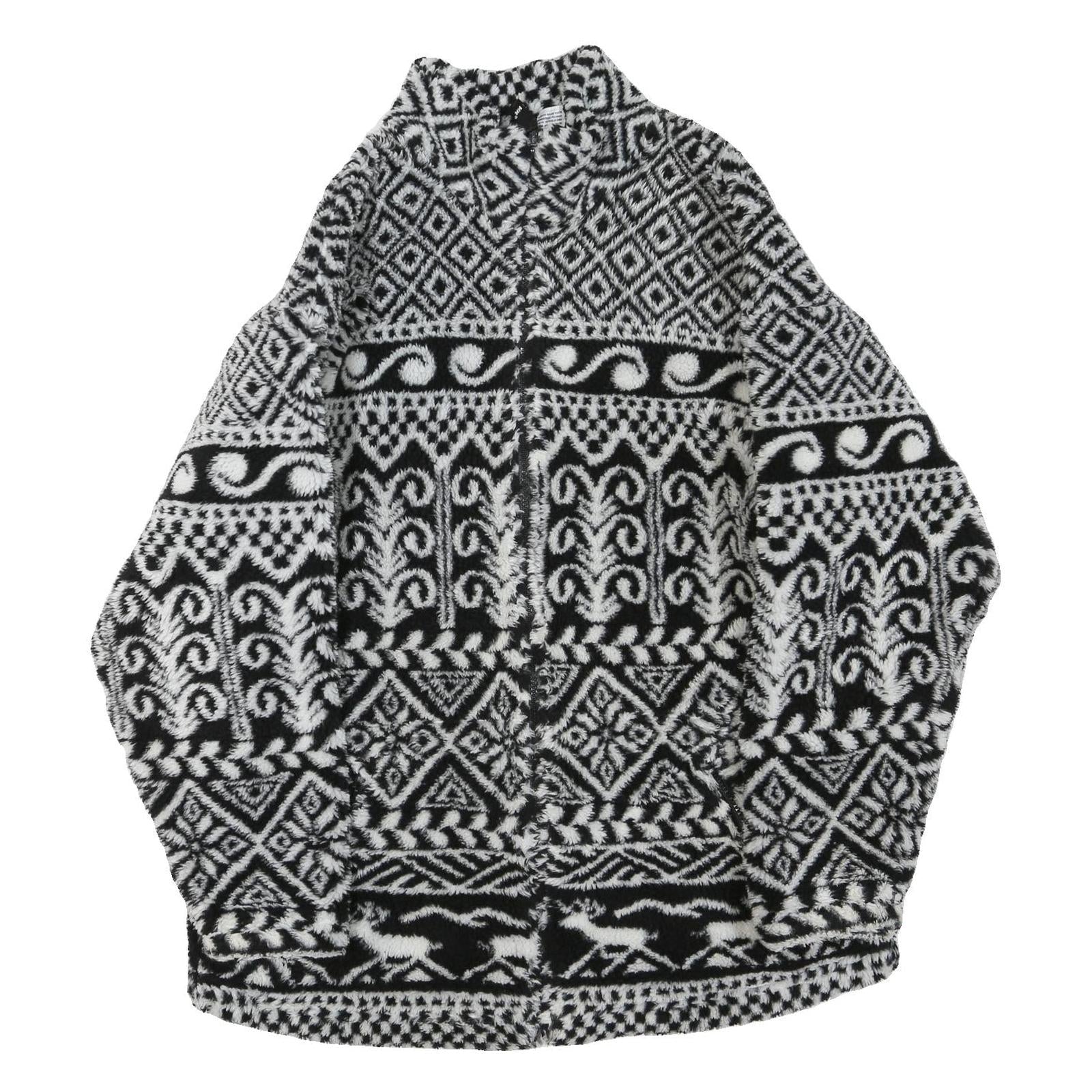 HELLY HANSEN Mens Black & White Patterned Zip Jacket M Polyester Blend Heritage Refurbished - N/A refurbished available on Cerqular