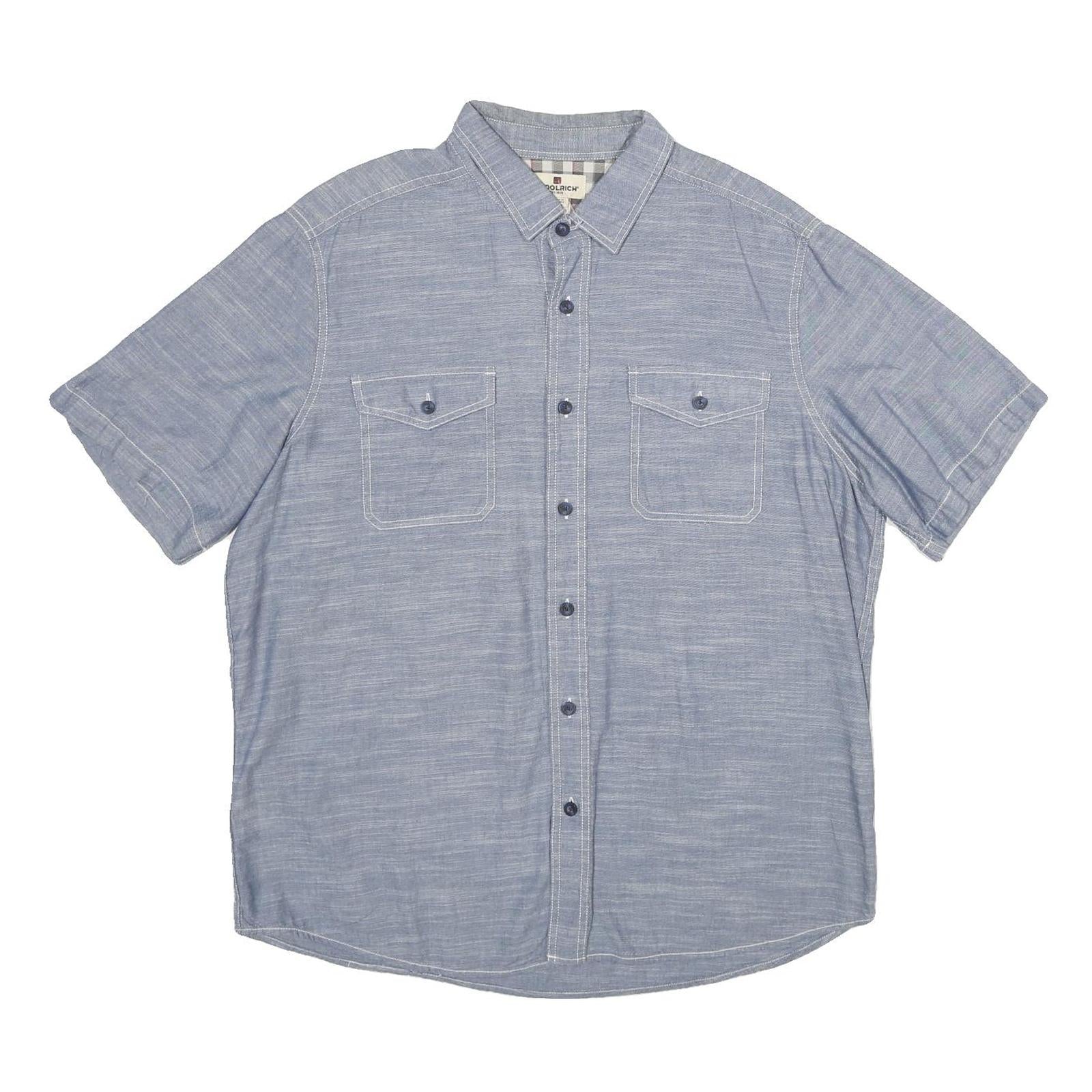 WOOLRICH Mens Blue Shirt XL Cotton Short Sleeve Button Front Casual Refurbished - N/A refurbished available on Cerqular