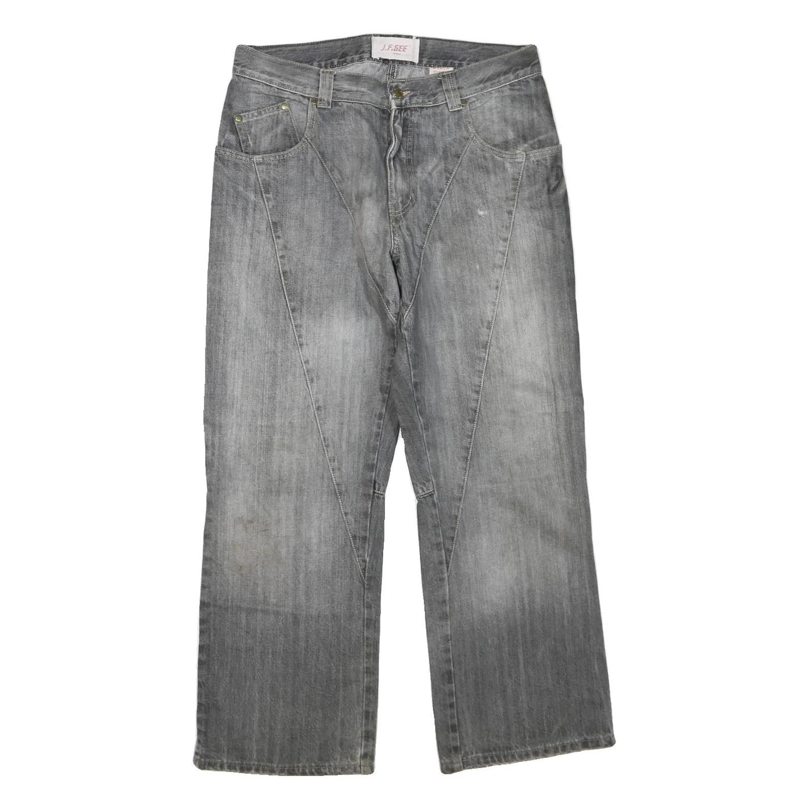 J.F.GEE Mens Regular Fit Grey Cotton Blend Denim Jeans W34 L27 Casual Zip Refurbished - N/A refurbished available on Cerqular