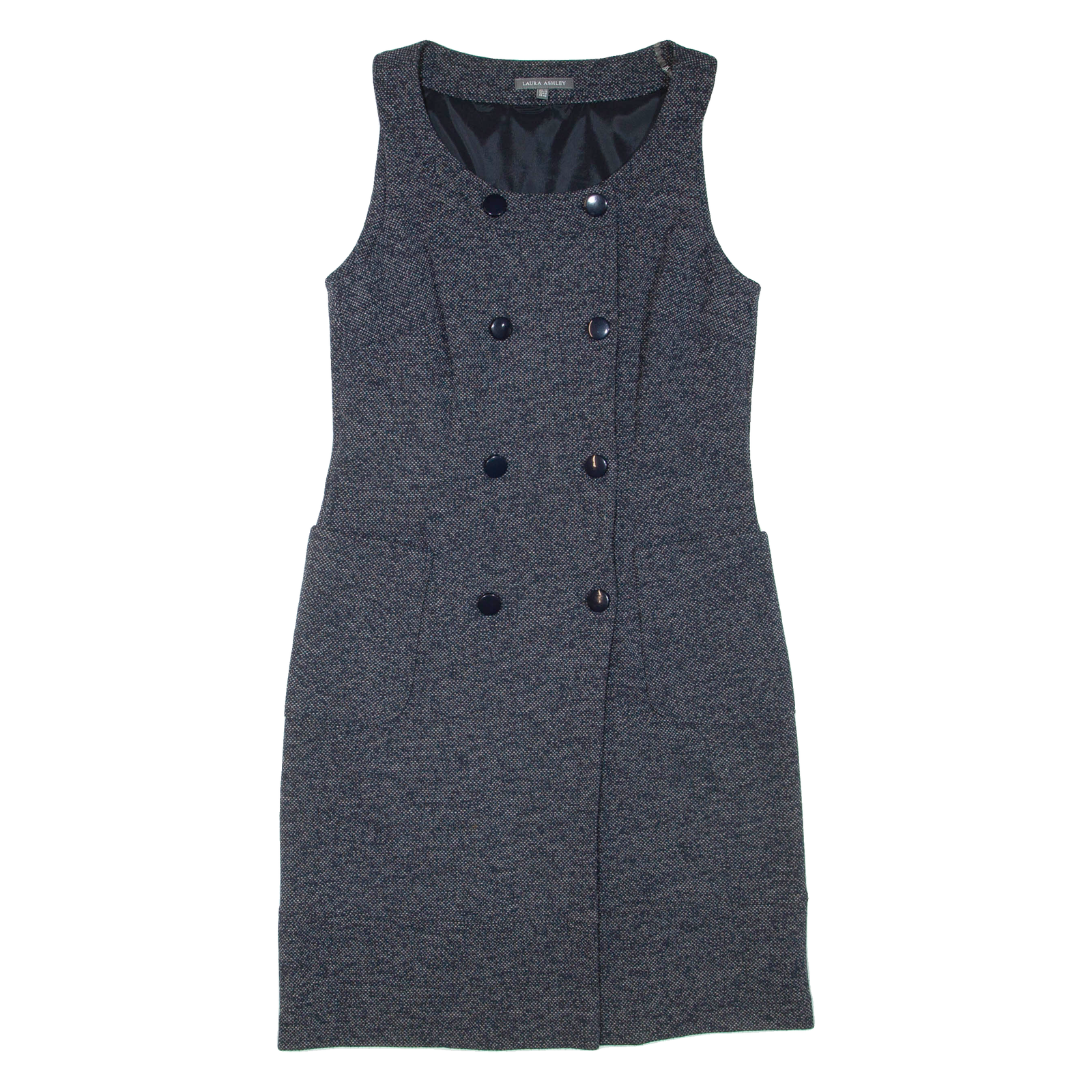 LAURA ASHLEY Womens Jacket Dress Grey Sleeveless Knee Length UK 12 Refurbished - N/A refurbished available on Cerqular