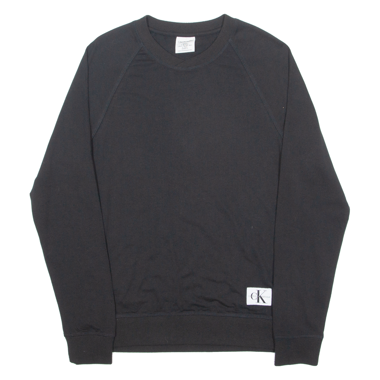 CALVIN KLEIN Mens Sweatshirt Black Crew Neck S Refurbished - N/A refurbished available on Cerqular
