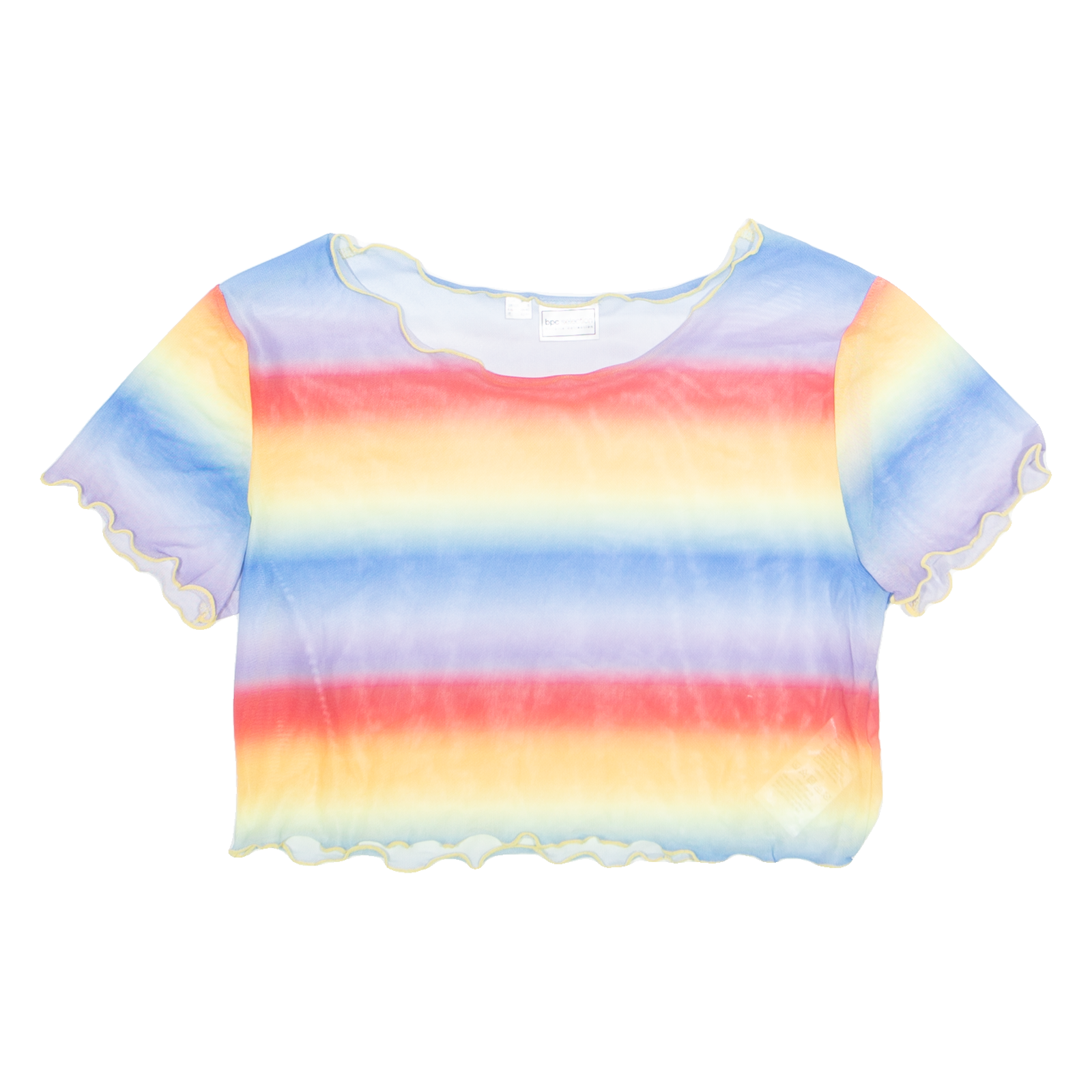 Buy BPC SELECTION Sheer Rainbow Womens Cropped Top Blue Crazy Pattern S Refurbished - $16.89 BPC SELECTION Sheer Rainbow Womens Cropped Top Blue Crazy Pattern S Refurbished - N/A refurbished available on Cerqular