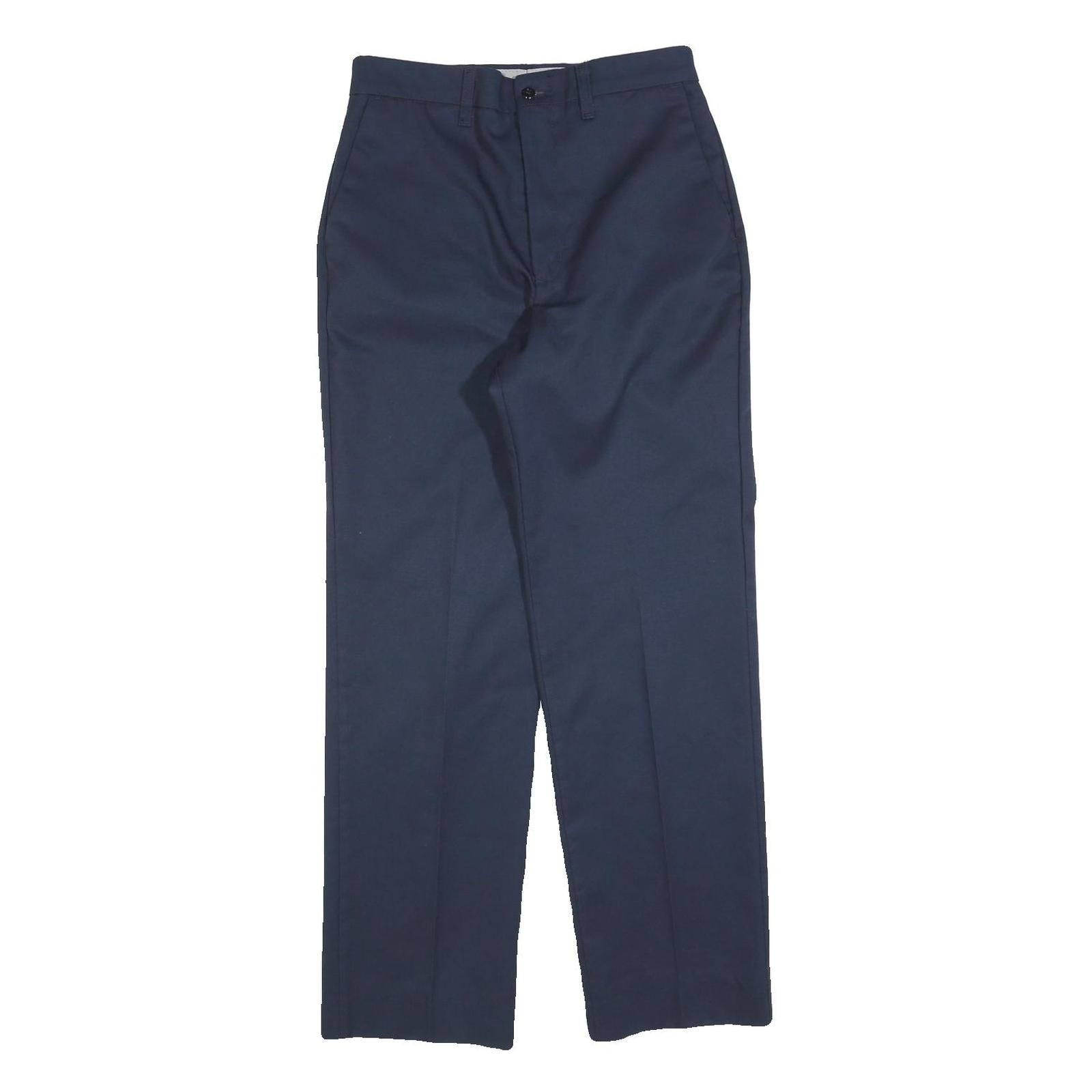 RED KAP Mens Cotton Blend Navy Regular Straight Trousers W30 L30 Workwear Zip Refurbished - N/A refurbished available on Cerqular