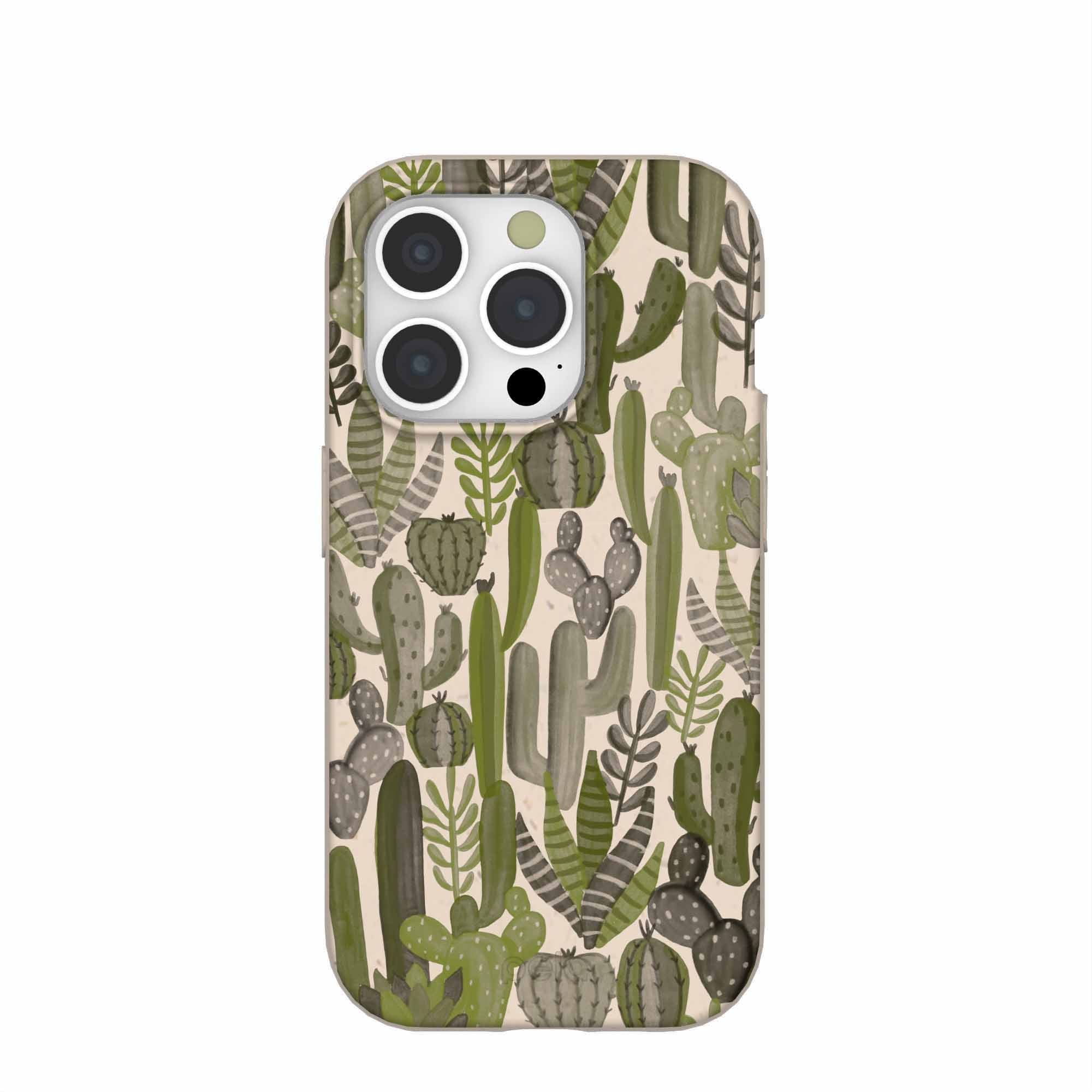Seashell Succulent Cacti iPhone 15 Pro Case Refurbished - Pela Case refurbished available on Cerqular