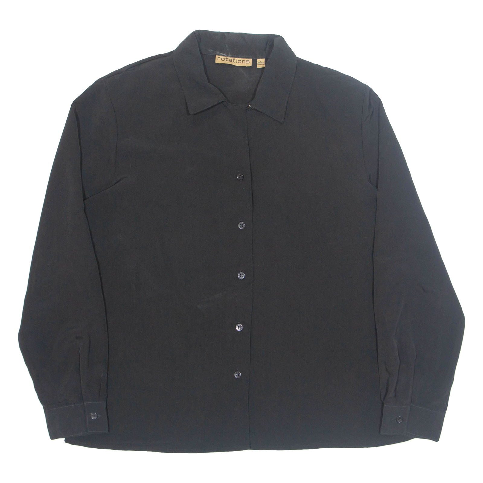 Buy NOTATIONS Womens Shirt Black Collared Long Sleeve L Refurbished - $16.89 NOTATIONS Womens Shirt Black Collared Long Sleeve L Refurbished - N/A refurbished available on Cerqular