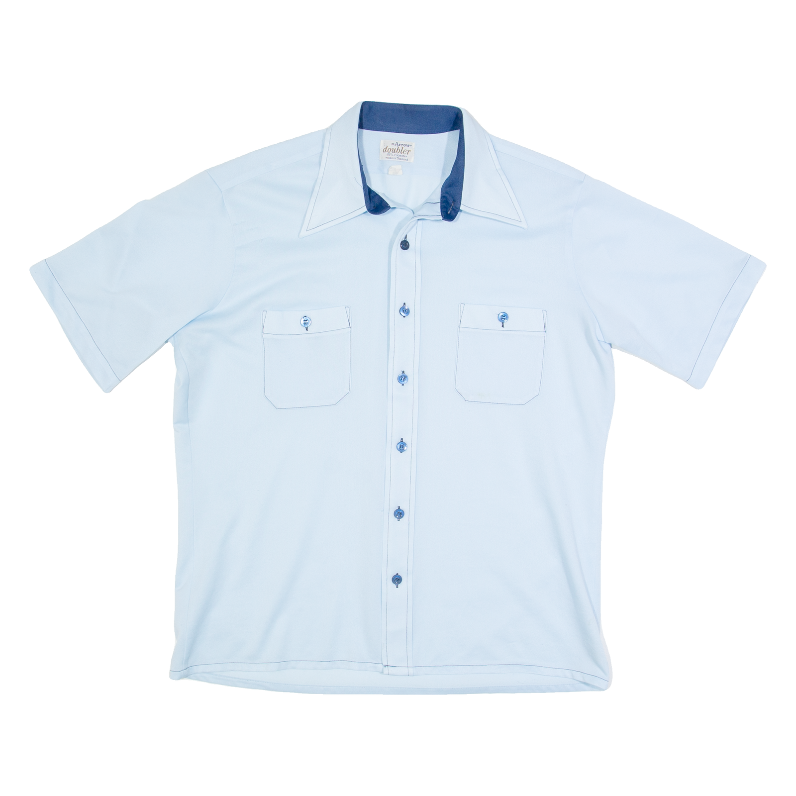 ARROW DOUBLER Mens Plain Shirt Blue M Refurbished - N/A refurbished available on Cerqular