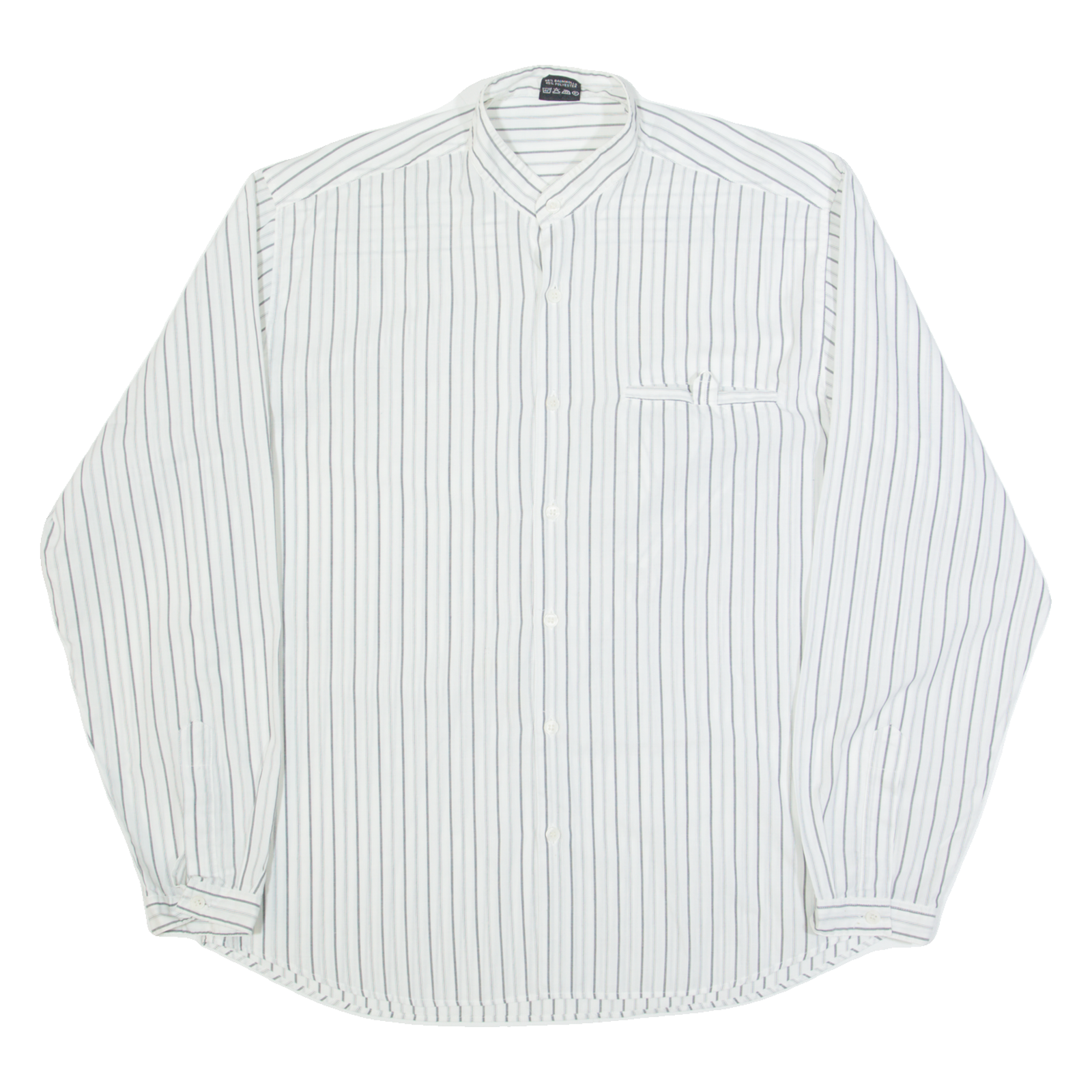 HAPPY LIFE Mens Shirt White Striped Long Sleeve L Refurbished - N/A refurbished available on Cerqular