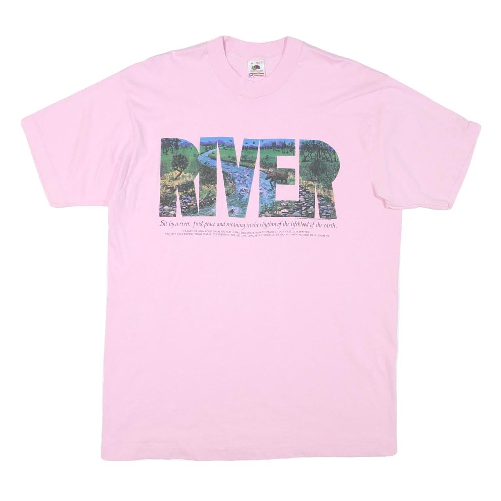Buy Mens Pink Cotton Blend Graphic T-Shirt XL Short Sleeve Crew Neck River Print Refurbished - $11.69 Mens Pink Cotton Blend Graphic T-Shirt XL Short Sleeve Crew Neck River Print Refurbished - N/A refurbished available on Cerqular
