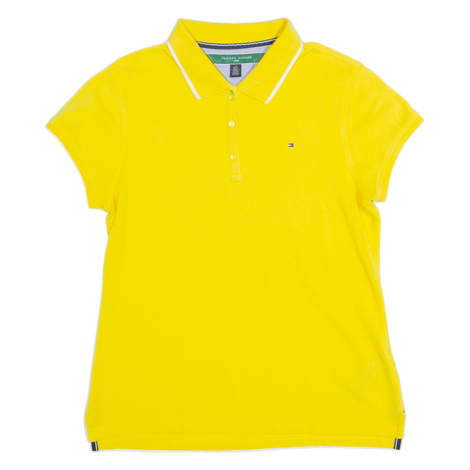TOMMY HILFIGER GOLF Womens Polo Shirt Yellow L Refurbished - N/A refurbished available on Cerqular