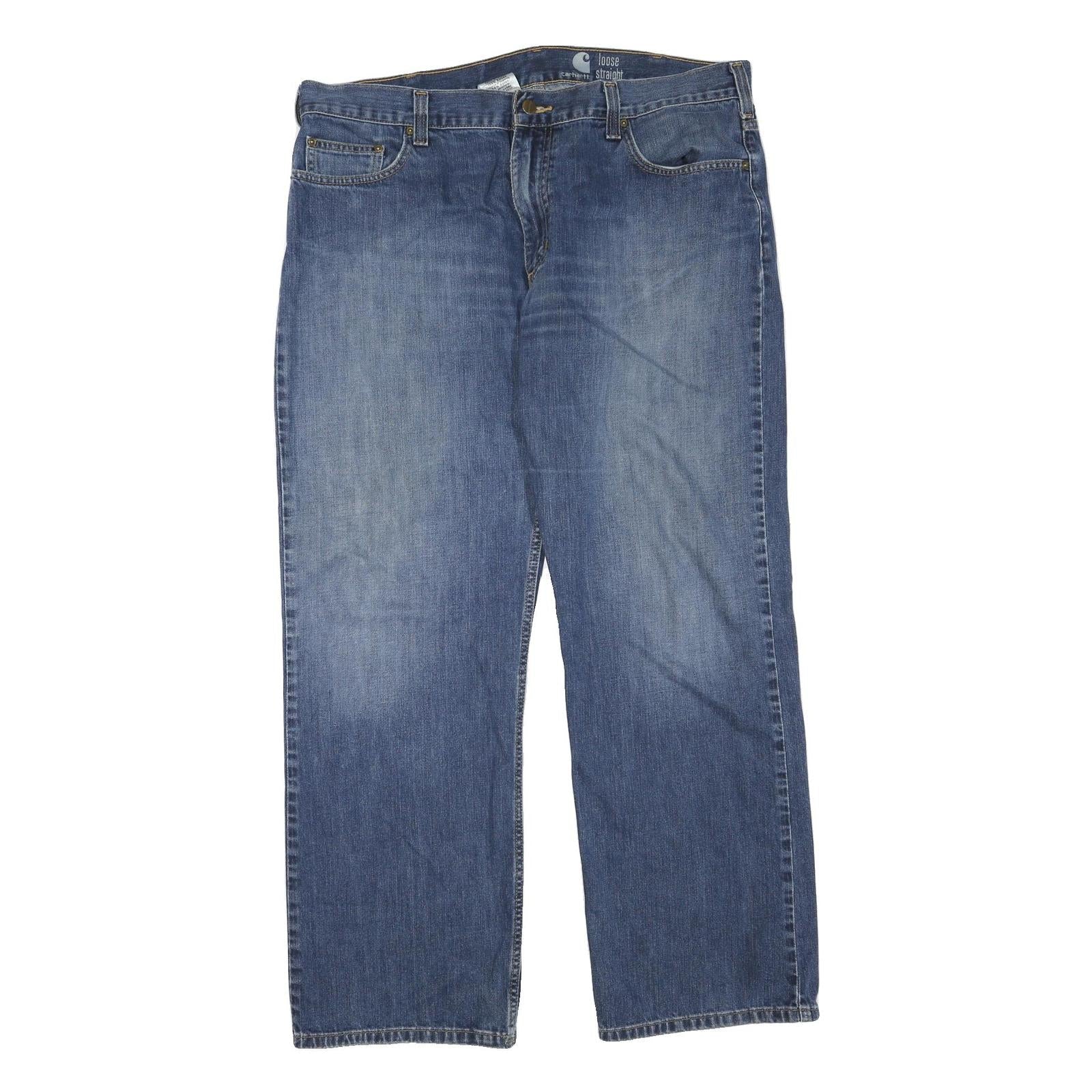 CARHARTT Mens Jeans Blue Regular Loose Denim Medium W38 L32 Zip Cotton Blend Refurbished - N/A refurbished available on Cerqular