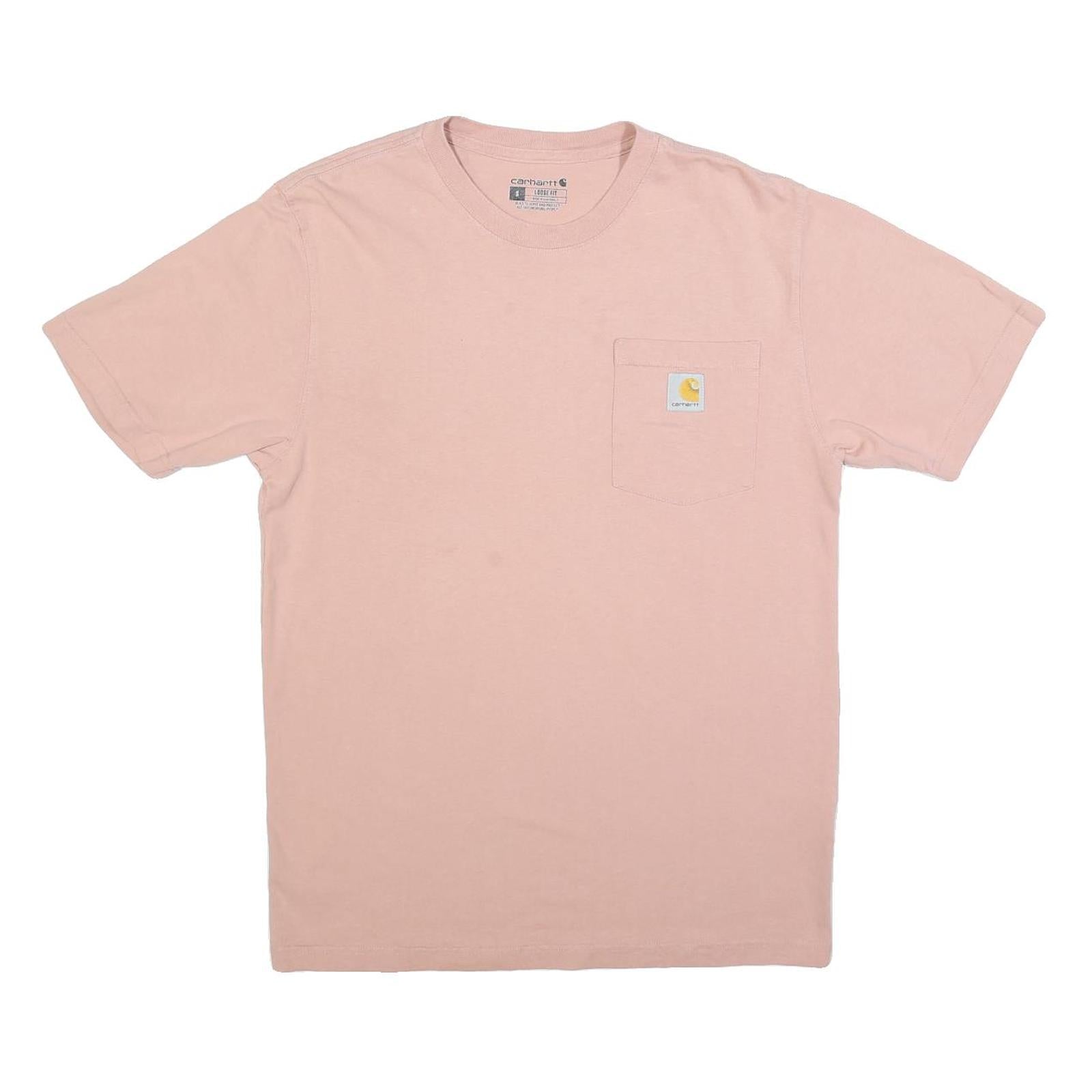 CARHARTT Mens Pink & Yellow Pocket T-Shirt S Short Sleeve Crew Neck Cotton Blend Refurbished - N/A refurbished available on Cerqular