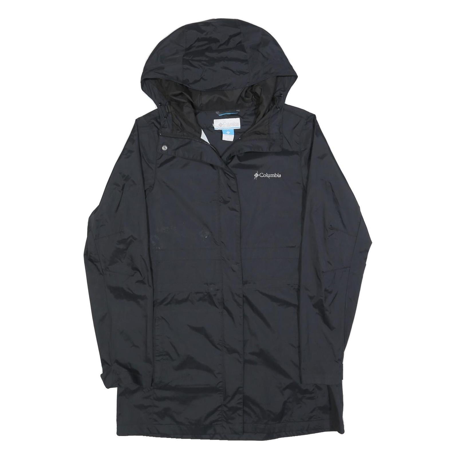 COLUMBIA Womens Black Outdoor Jacket S Polyester Blend Zip Hooded Plain Refurbished - N/A refurbished available on Cerqular