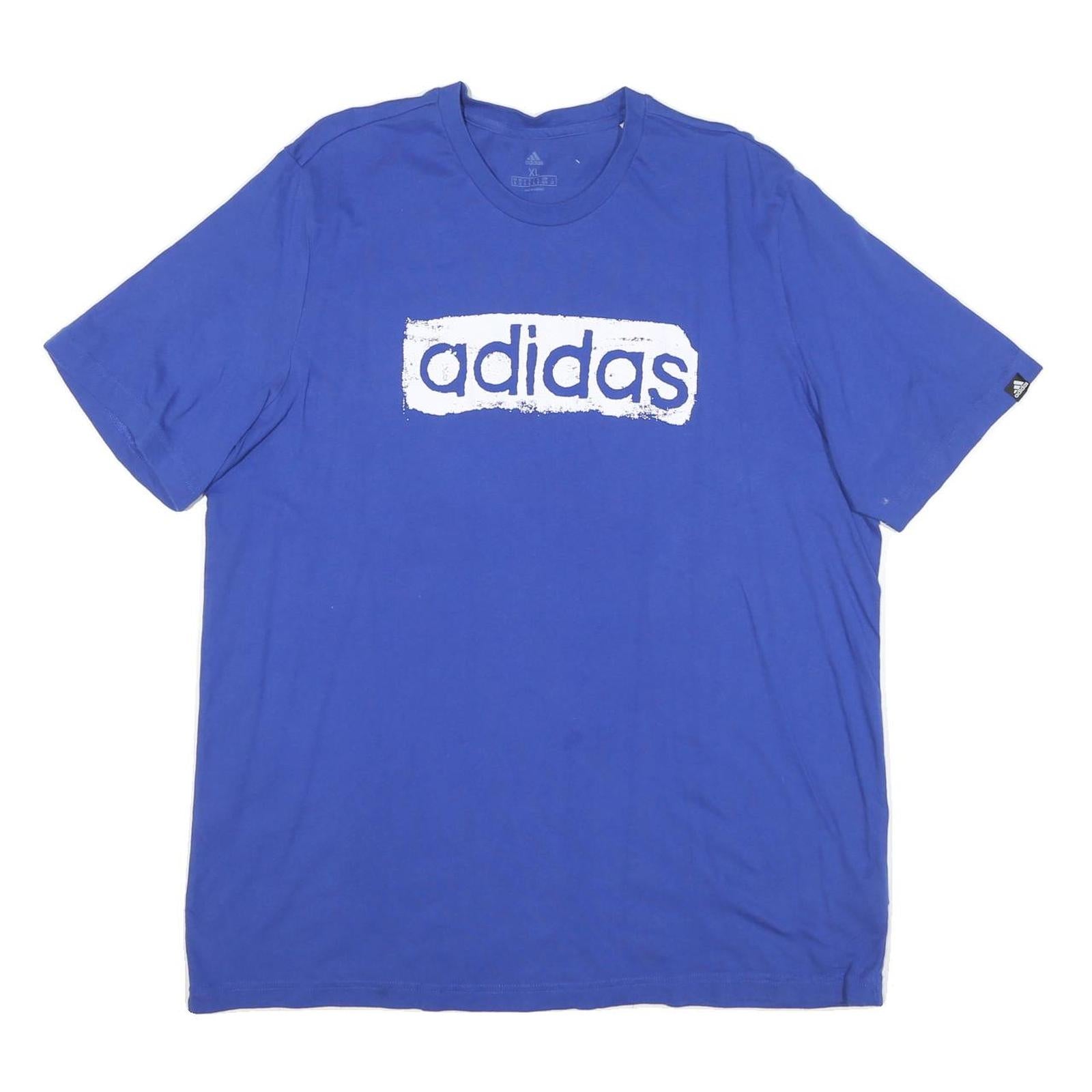 ADIDAS Mens Blue XL Graphic T-Shirt Short Sleeve Crew Neck Cotton Blend Casual Refurbished - N/A refurbished available on Cerqular