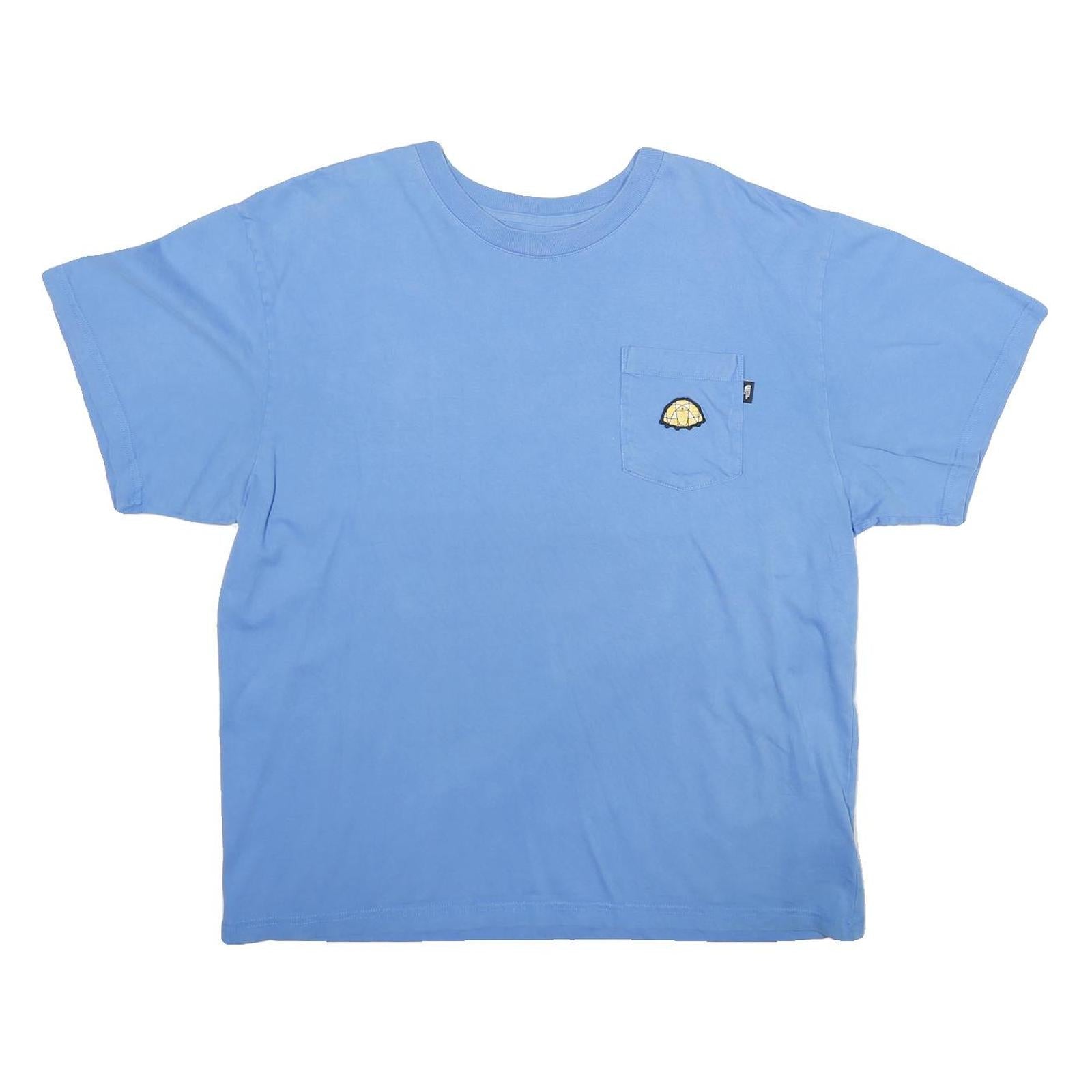 THE NORTH FACE Mens Blue Pocket T-Shirt L Short Sleeve Crew Neck Cotton Casual Refurbished - N/A refurbished available on Cerqular