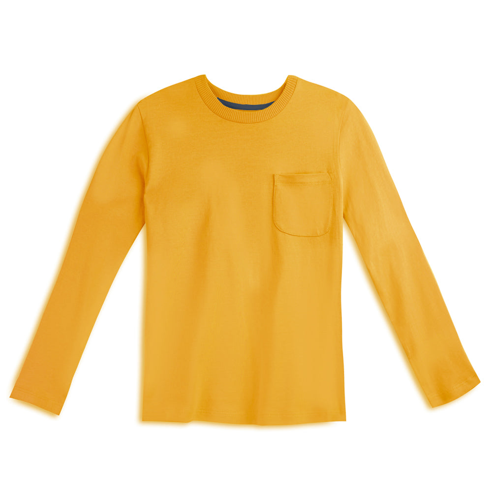 Buy Organic Cotton Kids Shirts - Long Sleeve Pocket Tee | Color: Mightly Yellow | Size: Large (10) Refurbished - $17.95 Organic Cotton Kids Shirts - Long Sleeve Pocket Tee | Color: Mightly Yellow | Size: Large (10) Refurbished - N/A (Note: There is no well-known brand named "M refurbished available on Cerqular