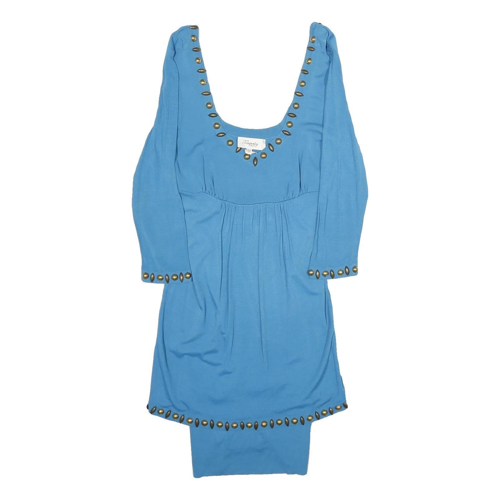 TEMPERLEY LONDON Womens Blue Day Jersey Plain Long Sleeve Knee Length UK 12 Refurbished - N/A refurbished available on Cerqular