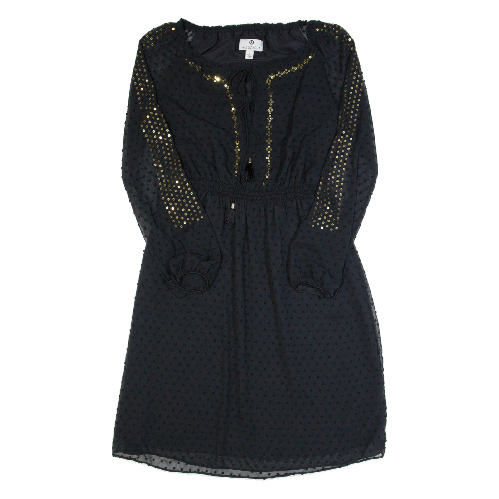 ALTUZARRA Womens Day Dress Black Spotted Long Sleeve Midi S Refurbished - N/A refurbished available on Cerqular