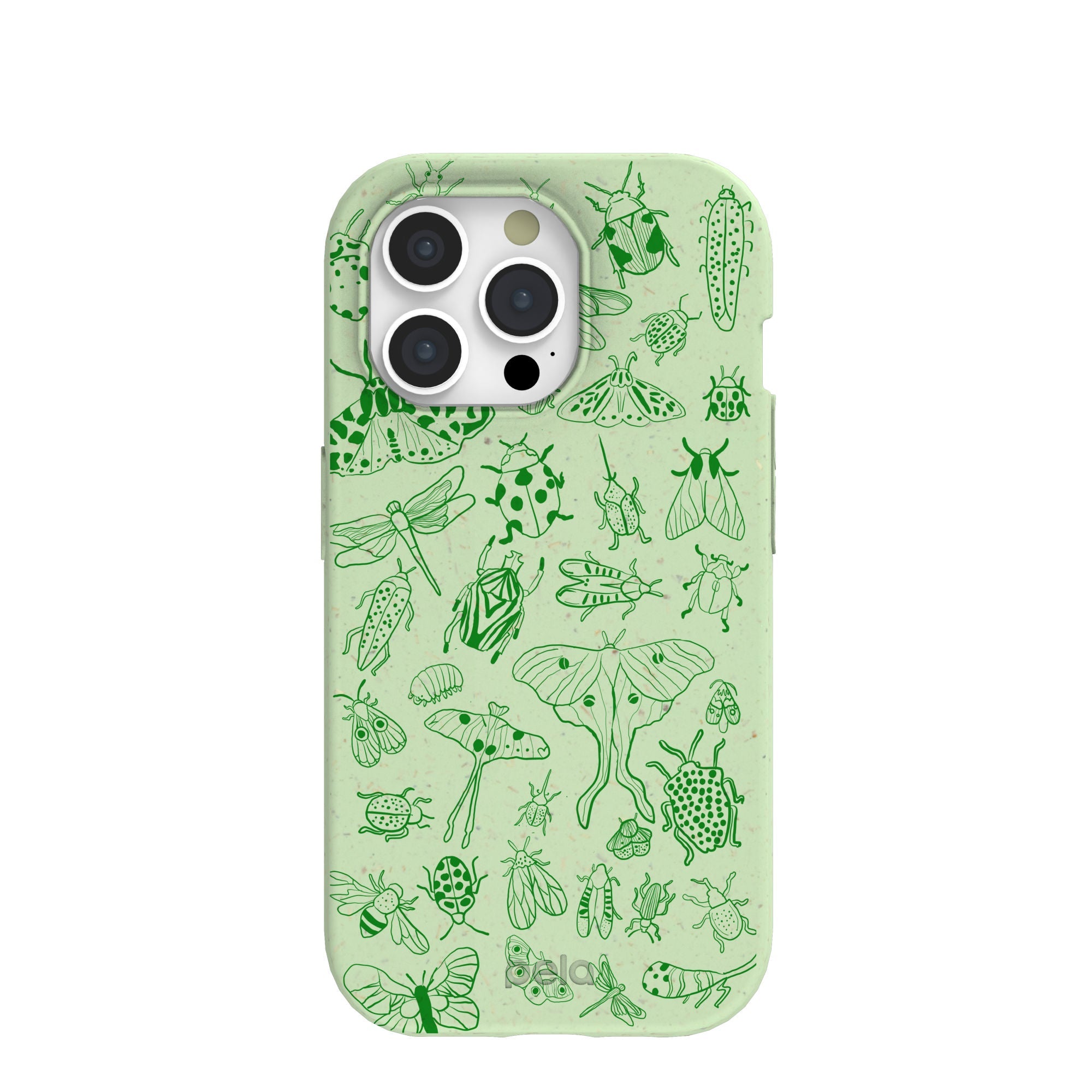 Sage Green Linear Entomology iPhone 15 Pro Case Refurbished - Pela Case refurbished available on Cerqular