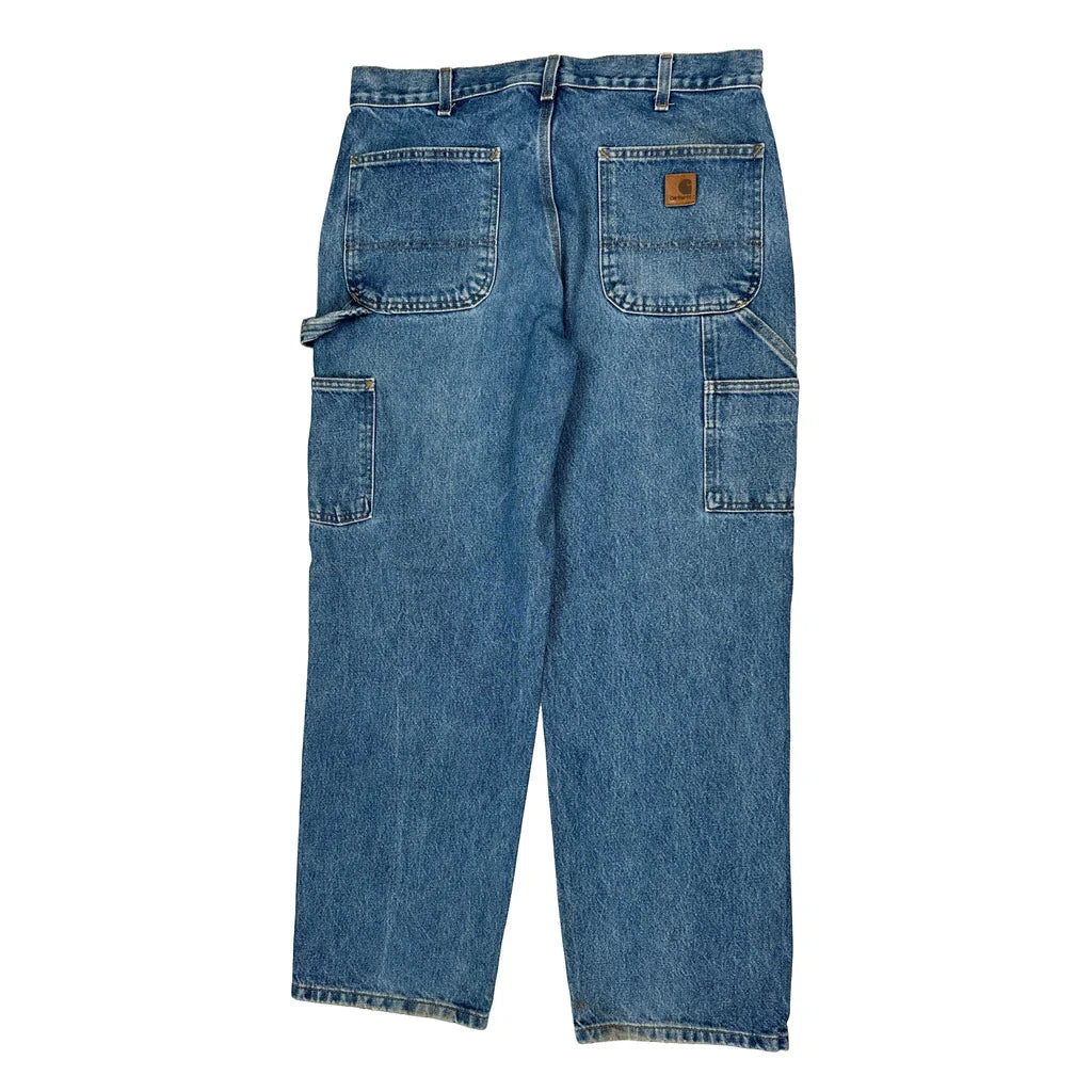 Carhartt Carpenter Jeans - 34W 30L Blue Cotton Refurbished - Thrifted (note: this is a term often used to describe second- refurbished available on Cerqular