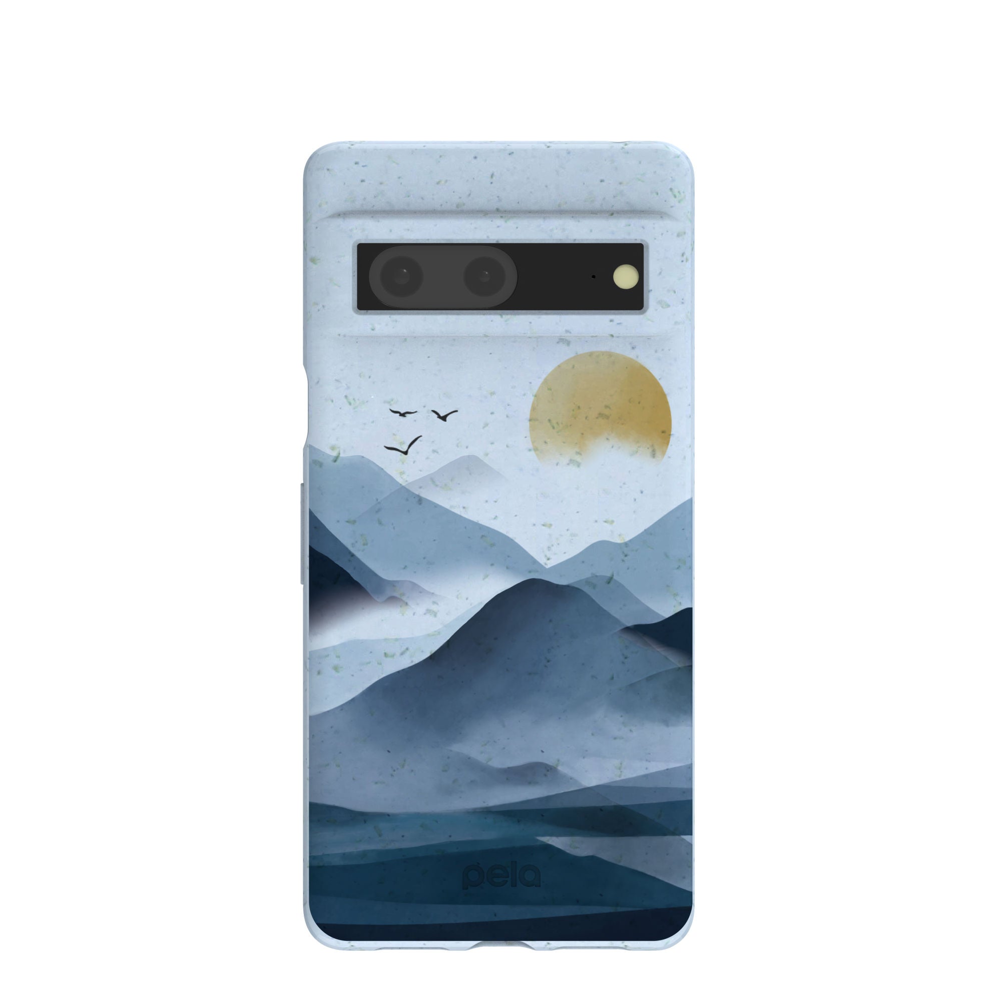 Powder Blue Misty Mountains Google Pixel 7 Case Refurbished - Pela Case refurbished available on Cerqular