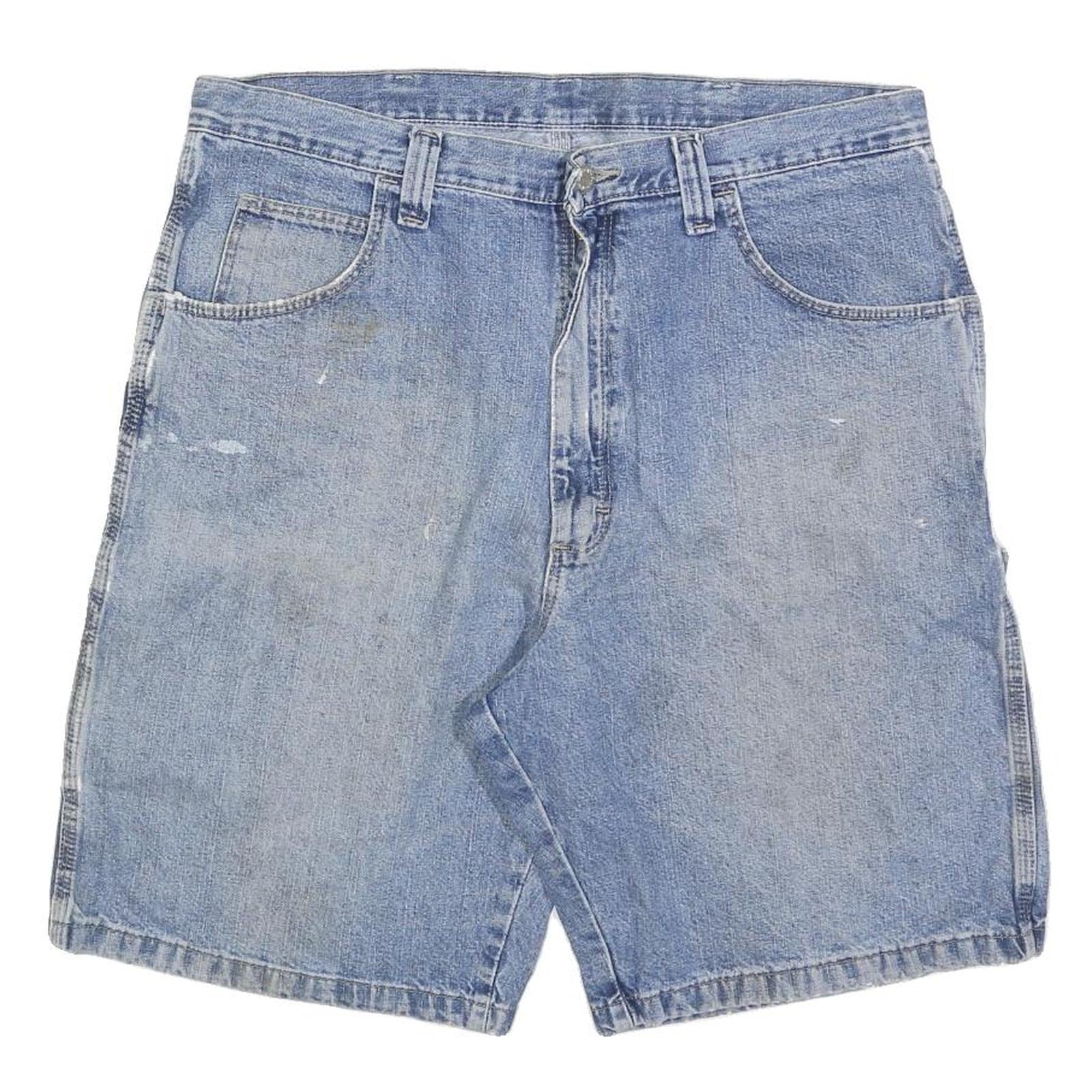 WRANGLER Mens Denim Blue Casual Cotton Shorts L W36 Utility Workwear Refurbished - N/A refurbished available on Cerqular