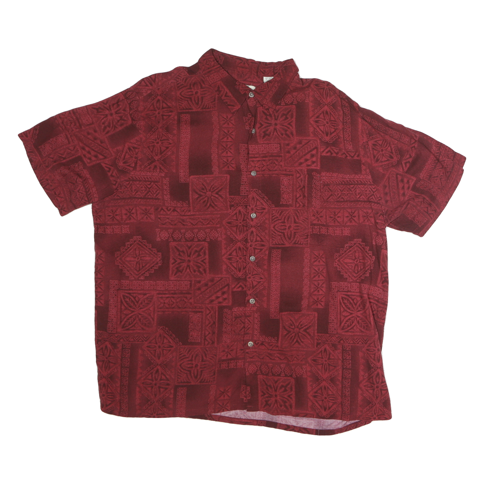 BATICK BAY Mens Red Patterned Shirt 2XL Cotton Casual Short Sleeve Relaxed Fit Refurbished - N/A refurbished available on Cerqular
