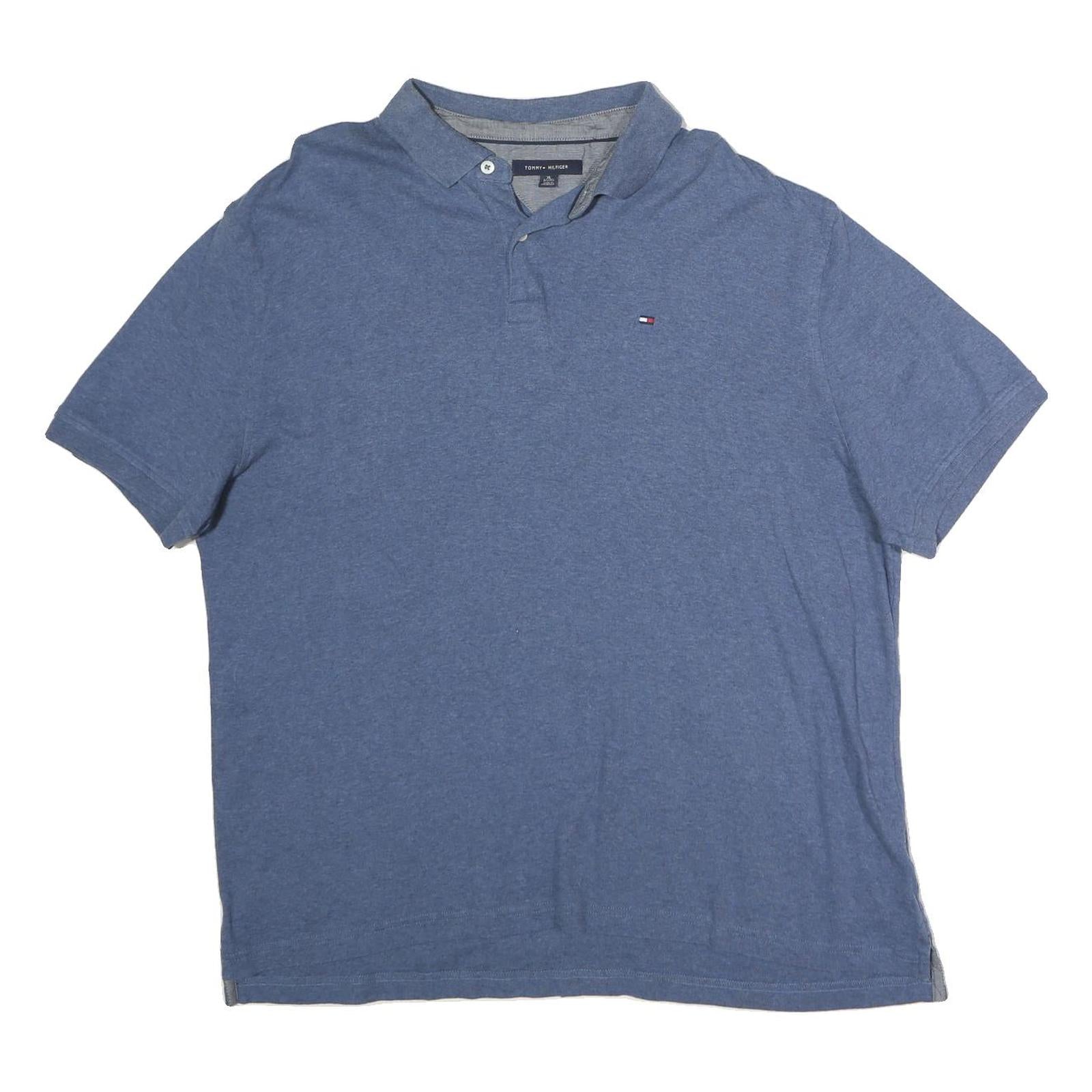 TOMMY HILFIGER Mens Blue Short Sleeve Plain Polo Shirt XL Casual Summer Wear Refurbished - N/A refurbished available on Cerqular