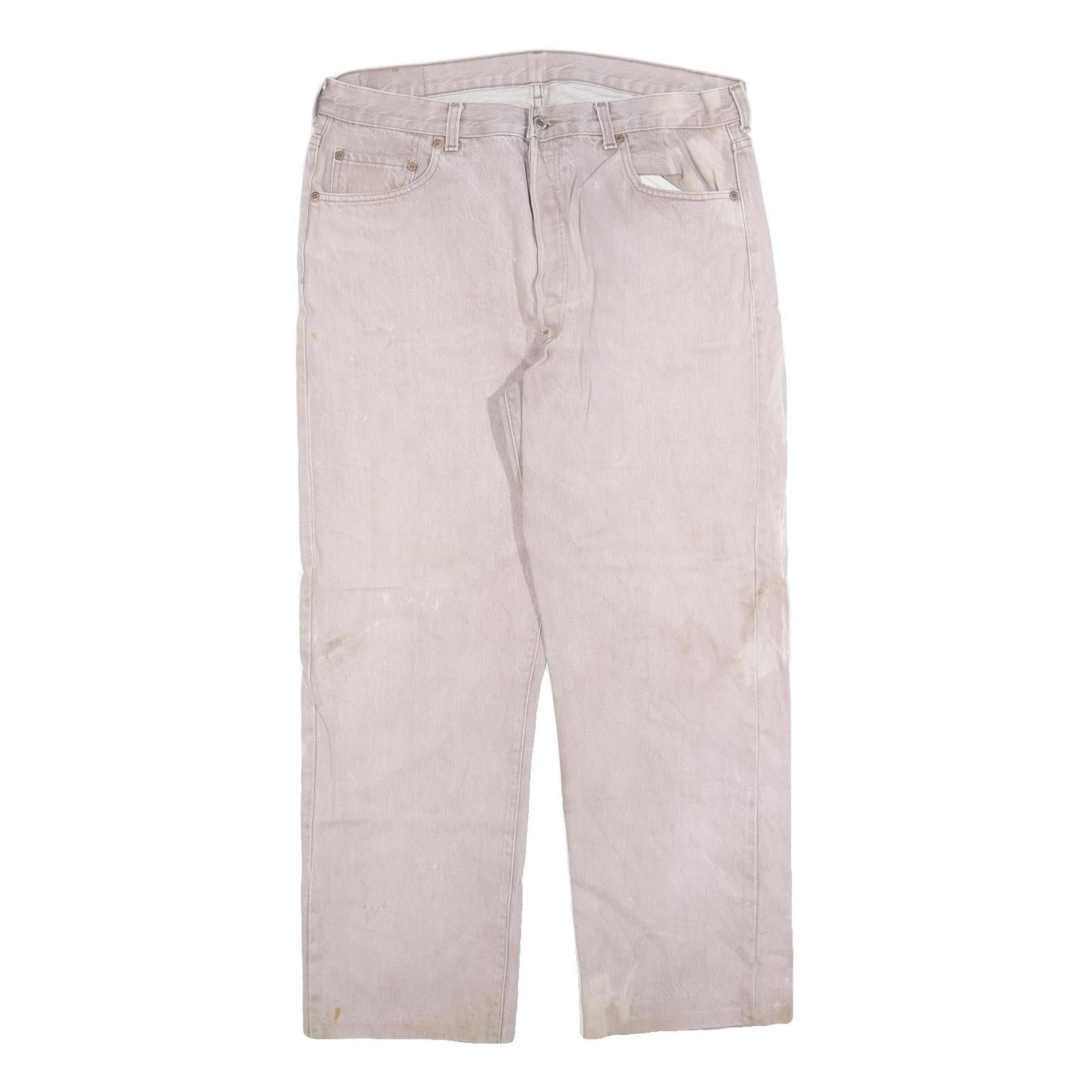 LEVI'S 501 Mens Grey Regular Fit Straight Denim Cotton Blend Jeans W34 L28 Light Refurbished - N/A refurbished available on Cerqular