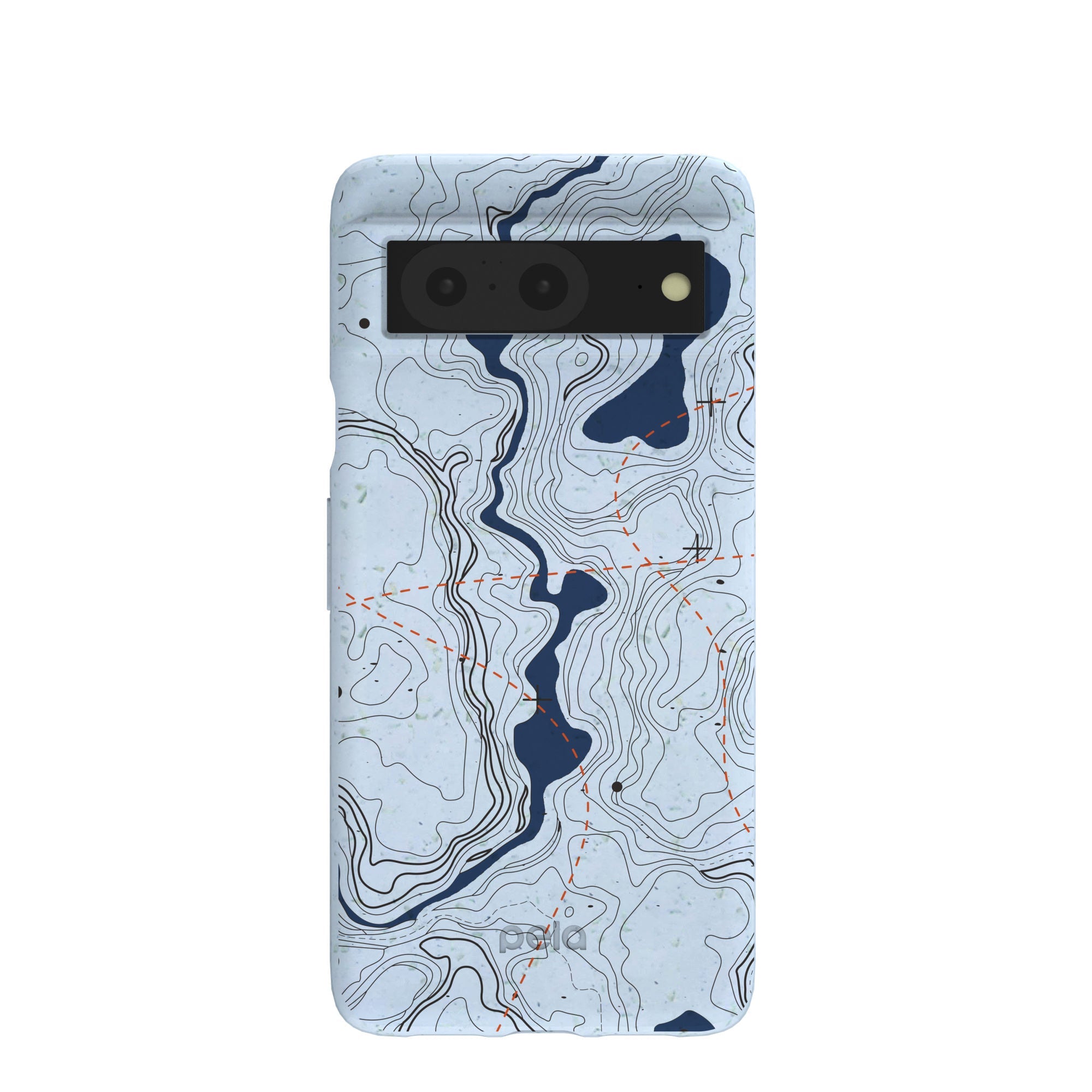 Powder Blue Contour Lines Google Pixel 8 Case Refurbished - Pela Case refurbished available on Cerqular