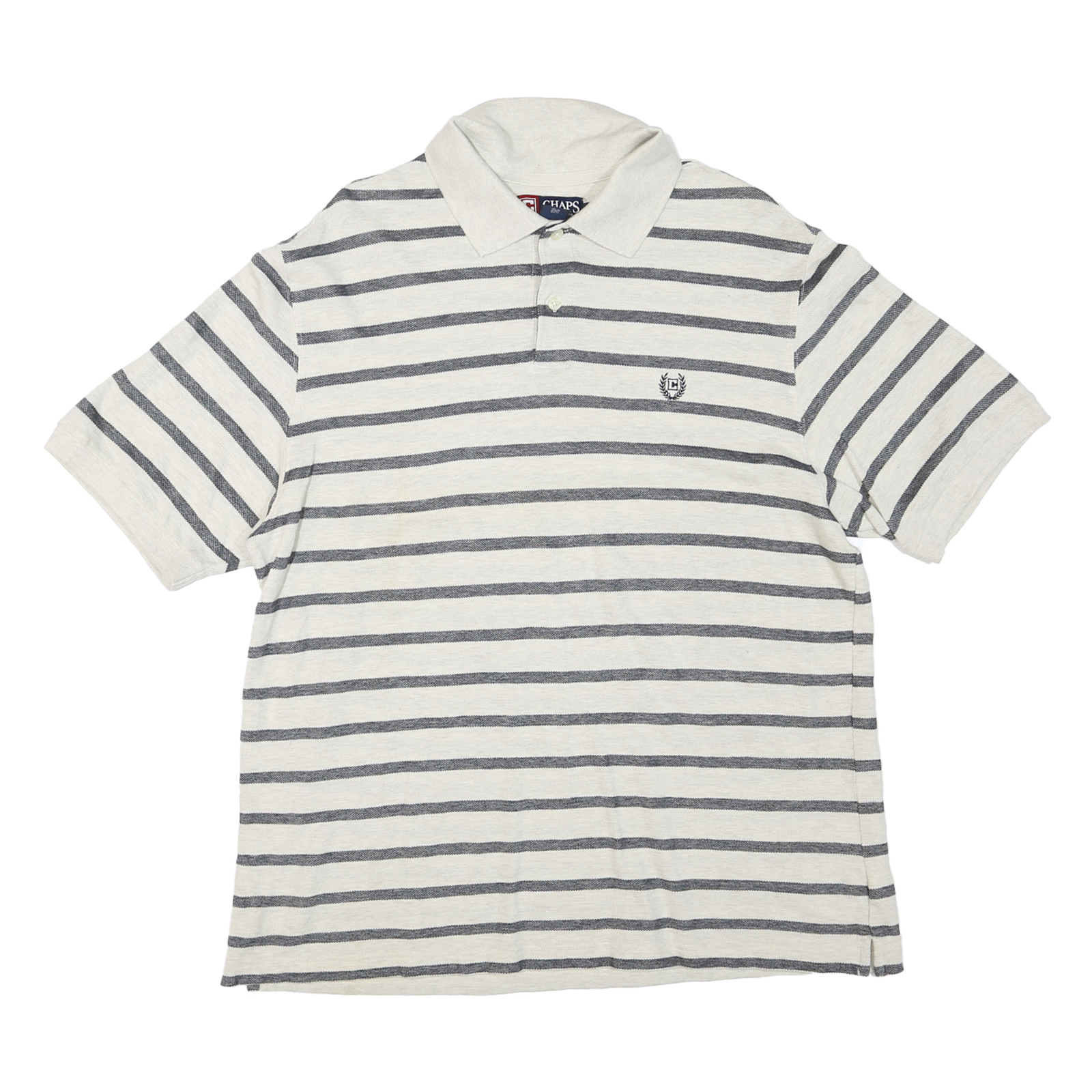 Buy CHAPS Mens Cream & Grey Striped Short Sleeve Polo Shirt L Cotton Blend Casual Refurbished - $24.69 CHAPS Mens Cream & Grey Striped Short Sleeve Polo Shirt L Cotton Blend Casual Refurbished - N/A refurbished available on Cerqular