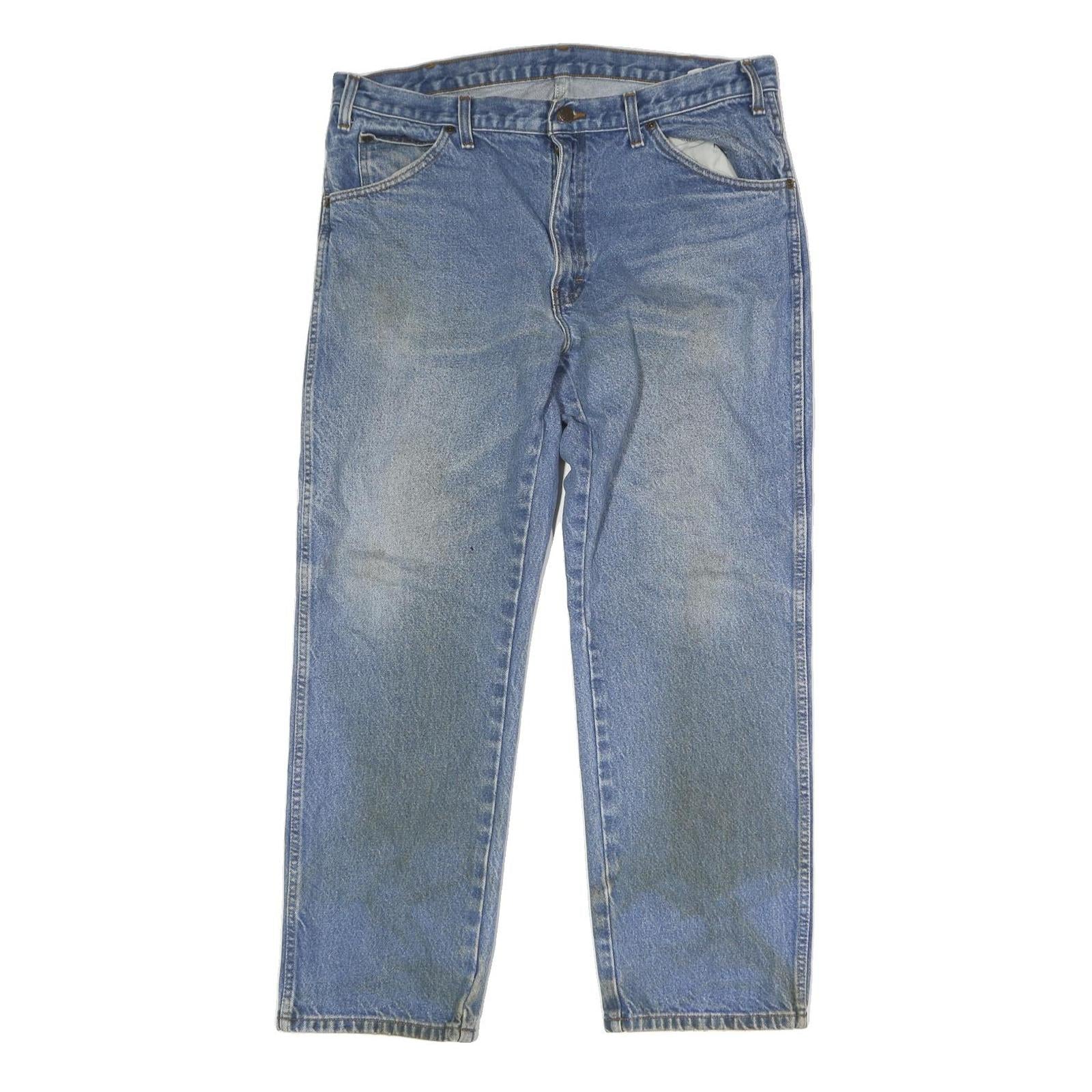 DICKIES Mens Blue Regular Fit Straight Denim Medium Wash W38 L29 Button Closure Refurbished - N/A refurbished available on Cerqular