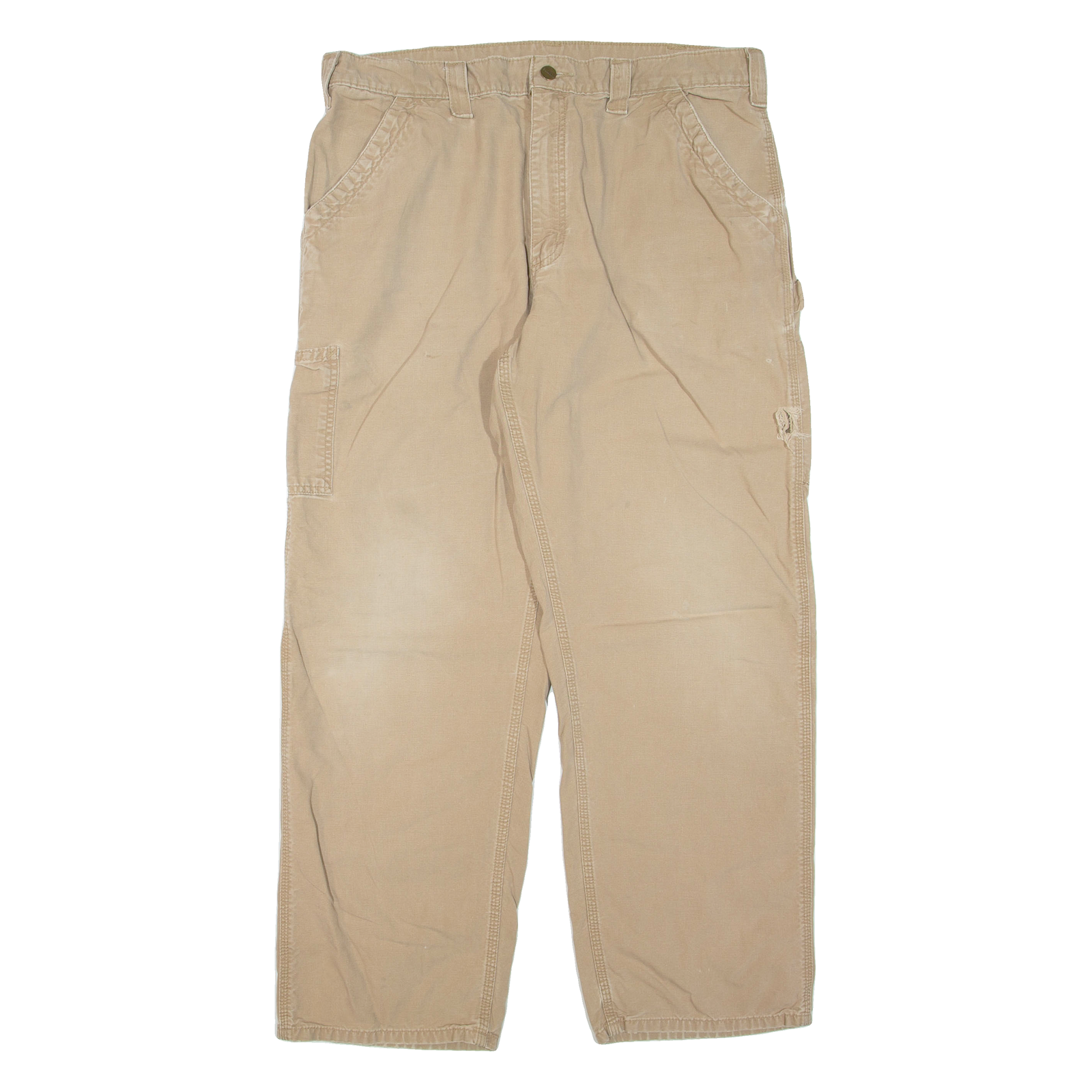 CARHARTT Mens Trousers Beige Regular Straight W38 L32 Refurbished - N/A refurbished available on Cerqular