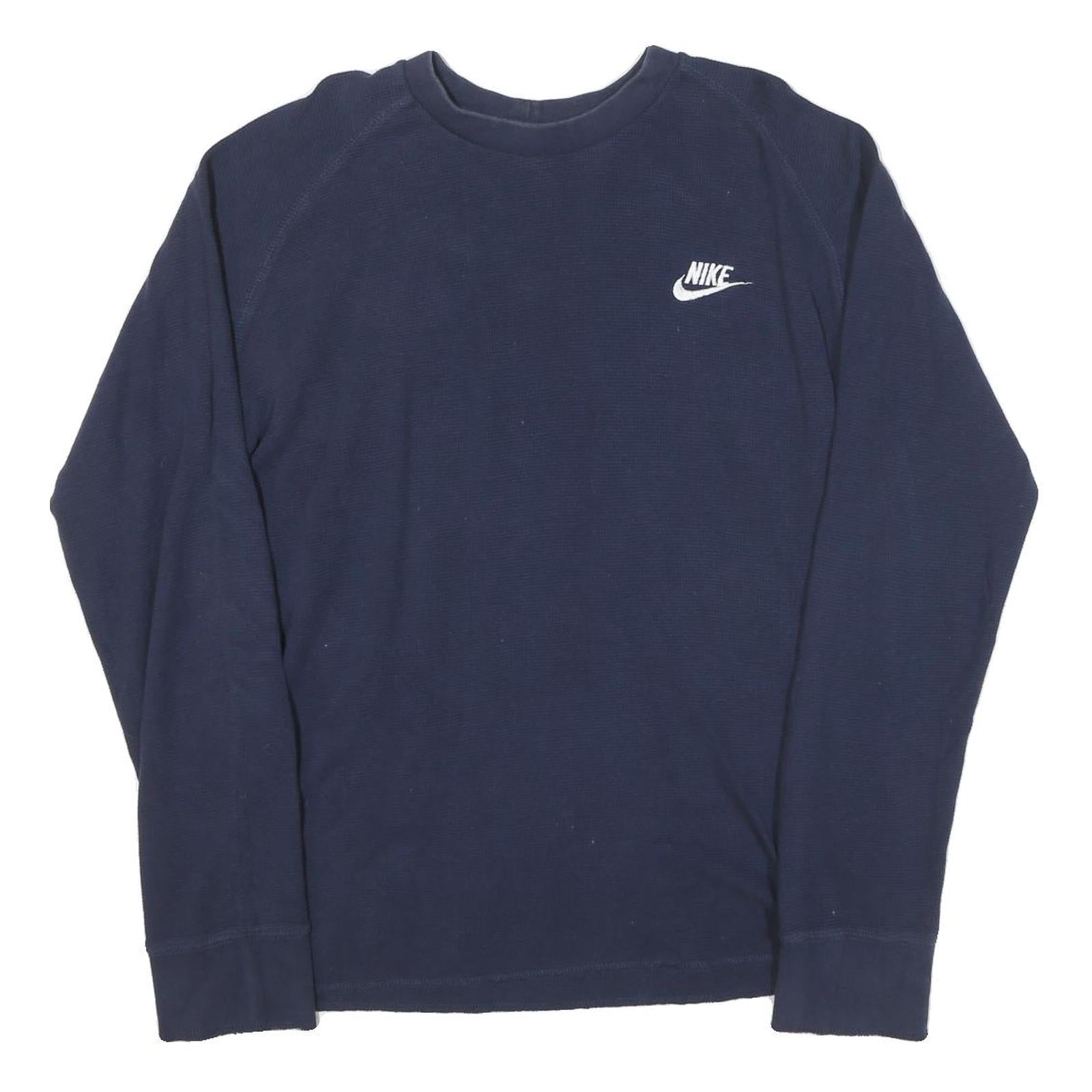 NIKE Mens Blue XL Long Sleeve Crew Neck Cotton Blend T-Shirt Casual Classic Refurbished - N/A refurbished available on Cerqular