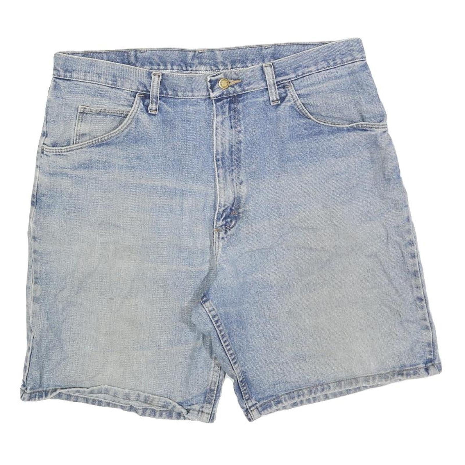 WRANGLER Mens Shorts Blue Denim Casual L W36 Classic Fit Cotton Blend Refurbished - N/A refurbished available on Cerqular