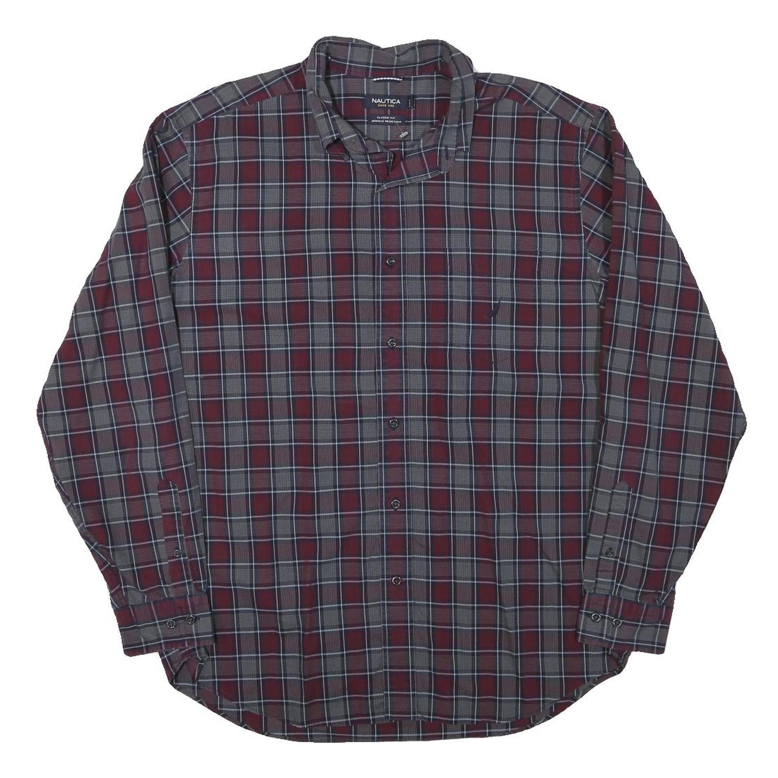 Buy NAUTICA Mens Red & Grey Check Shirt L Classic Fit Cotton Blend Casual Refurbished - $25.99 NAUTICA Mens Red & Grey Check Shirt L Classic Fit Cotton Blend Casual Refurbished - N/A refurbished available on Cerqular