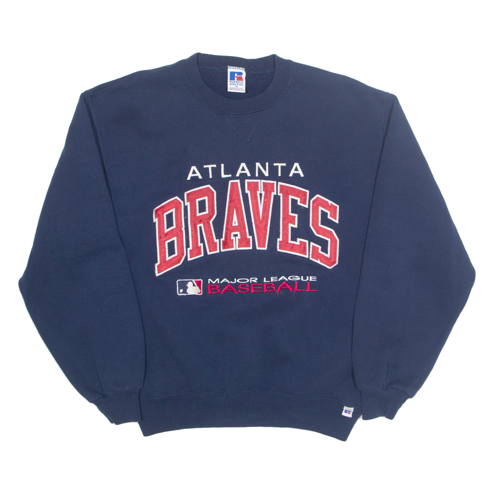 RUSSELL ATHLETIC Atlanta Braves Baseball Mens Sweatshirt Blue USA M Refurbished - N/A refurbished available on Cerqular